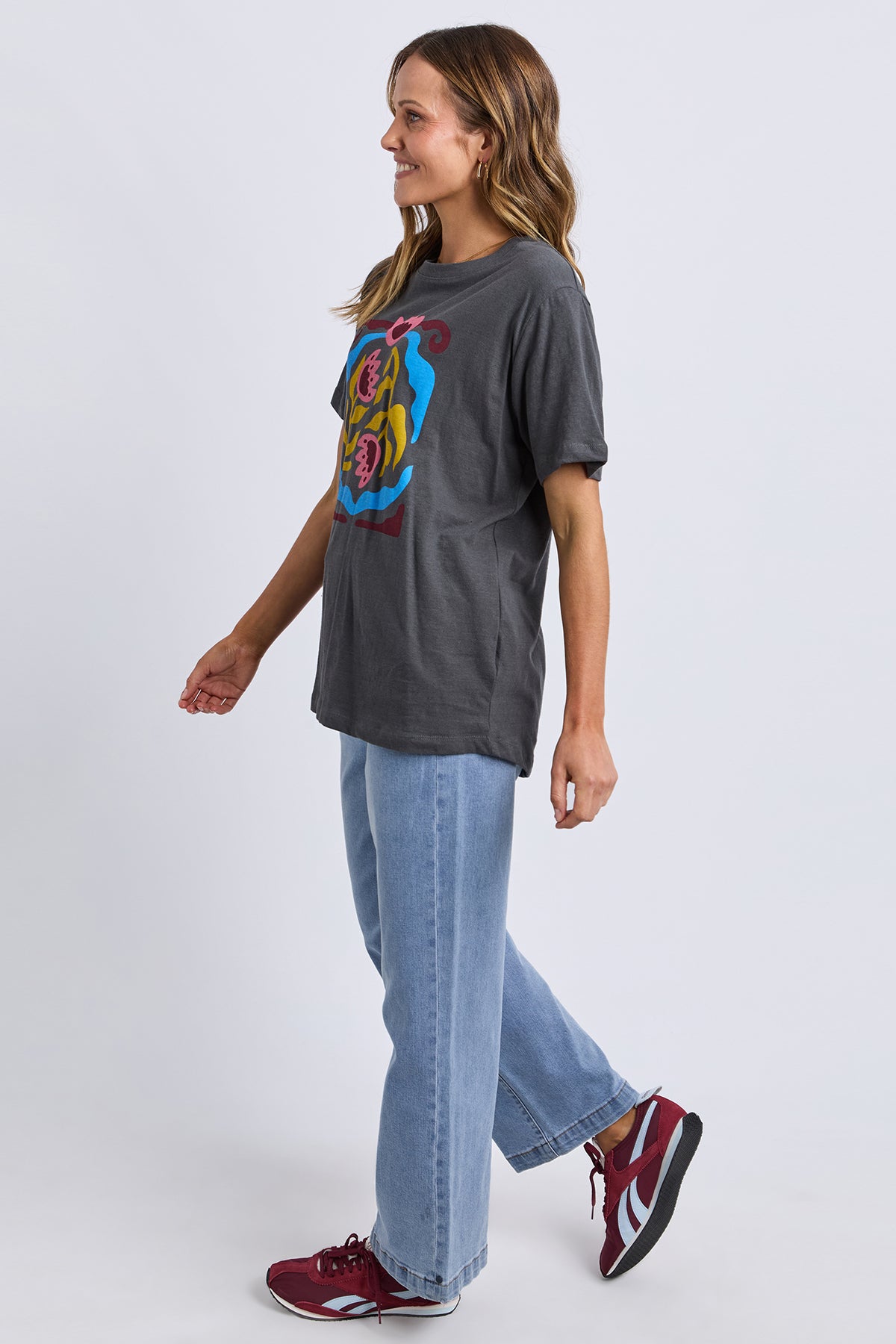 Flowerette Tee Charcoal