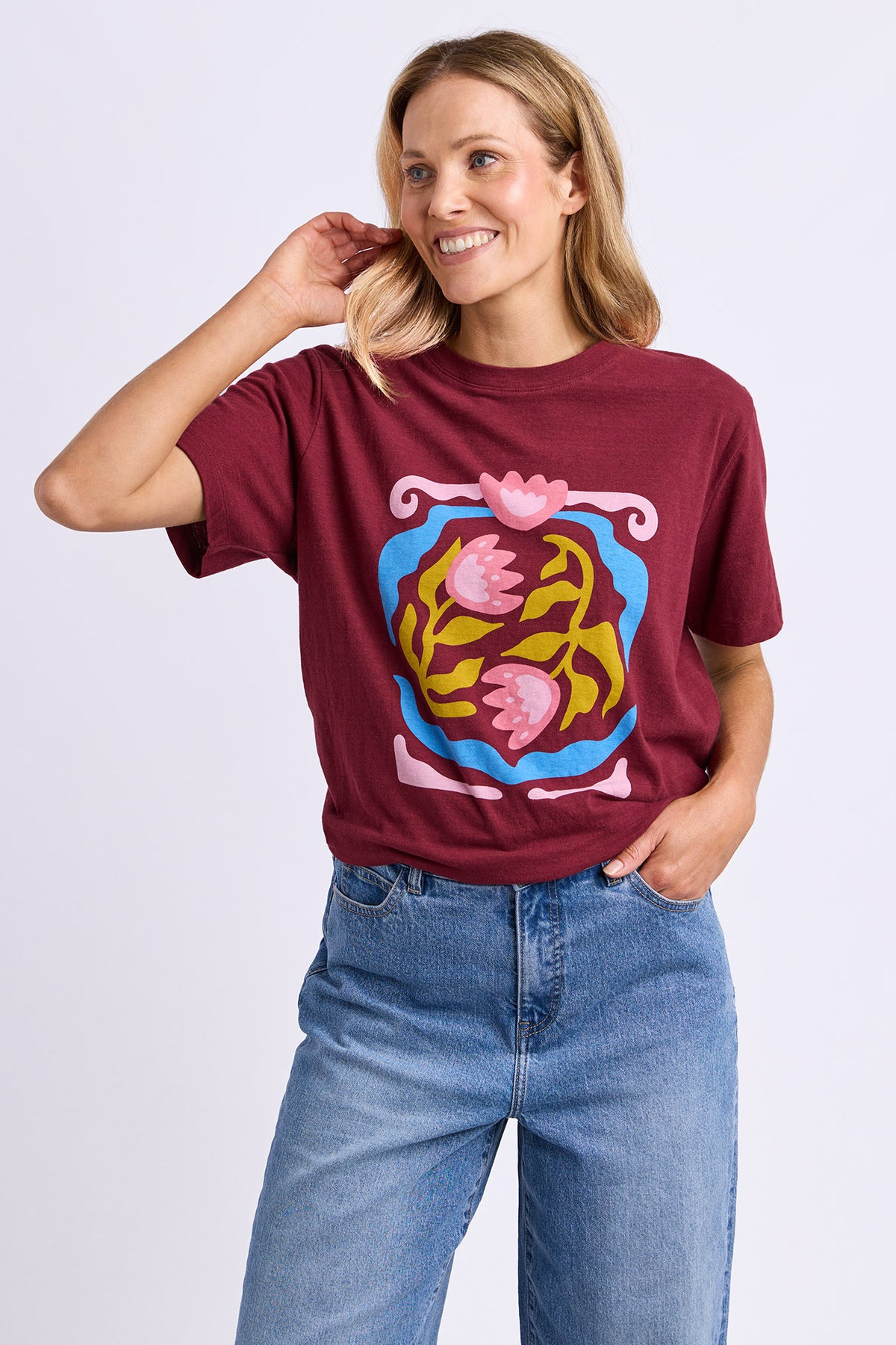 Flowerette Tee Plum