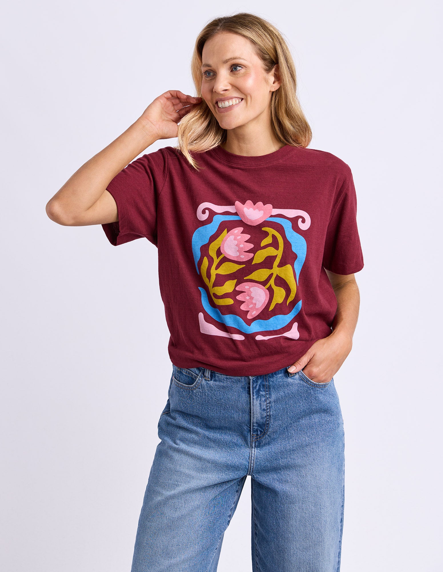 Flowerette Tee Plum