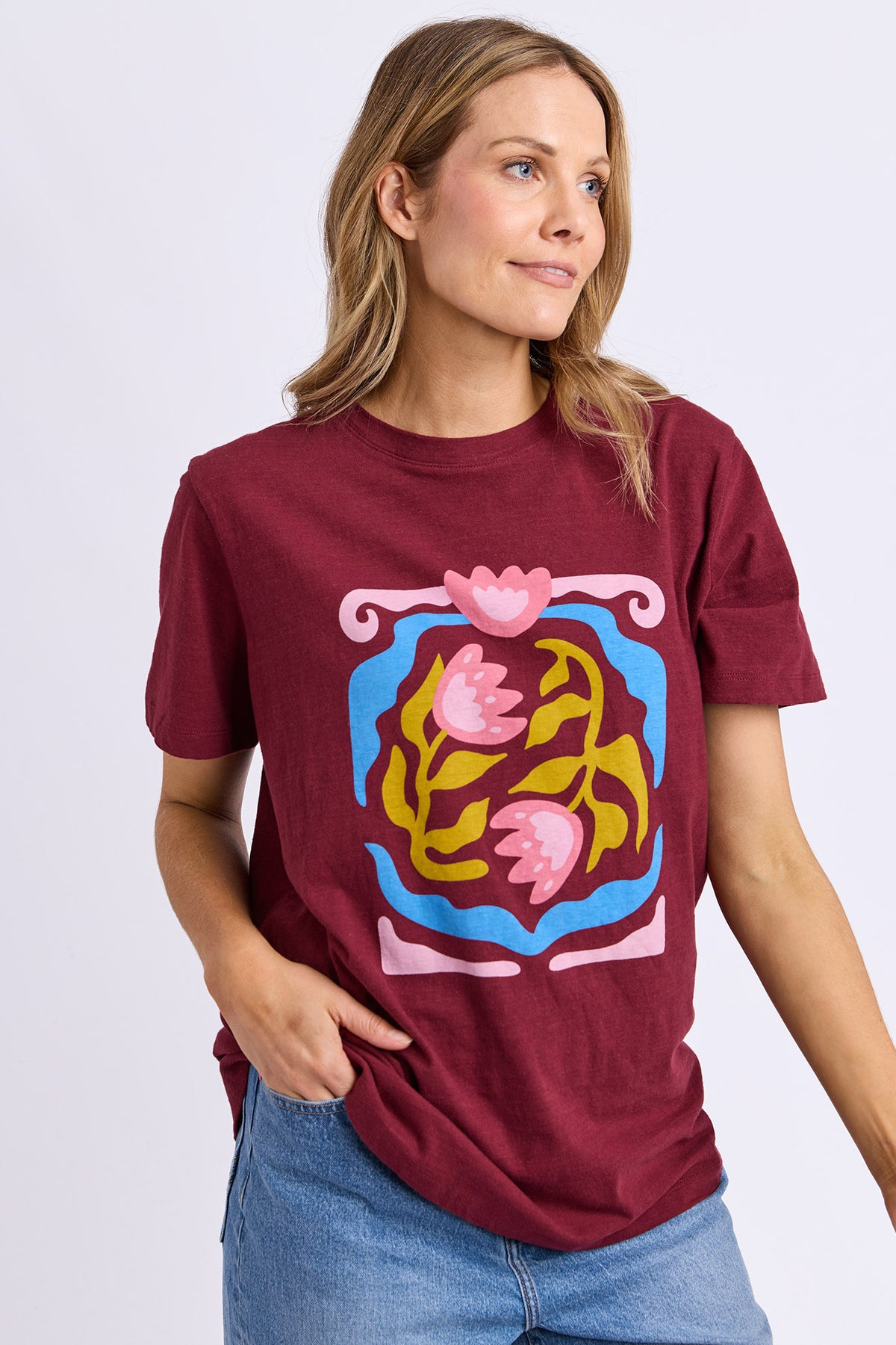 Flowerette Tee Plum