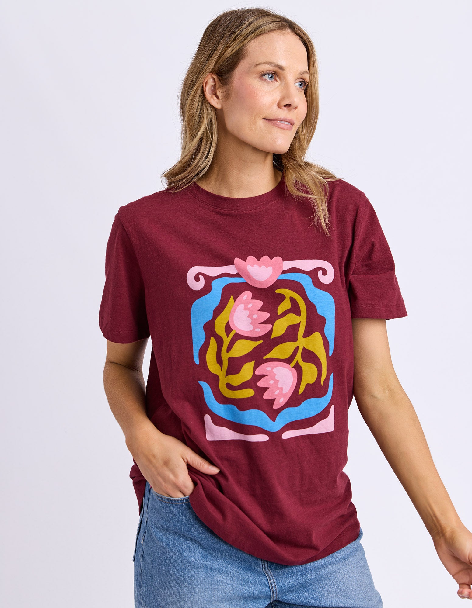 Flowerette Tee Plum