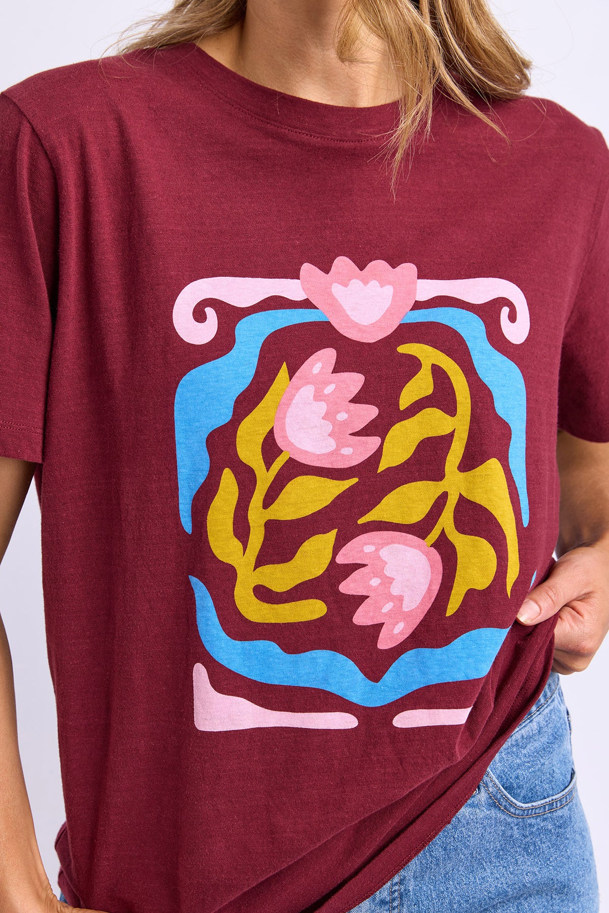 Flowerette Tee Plum