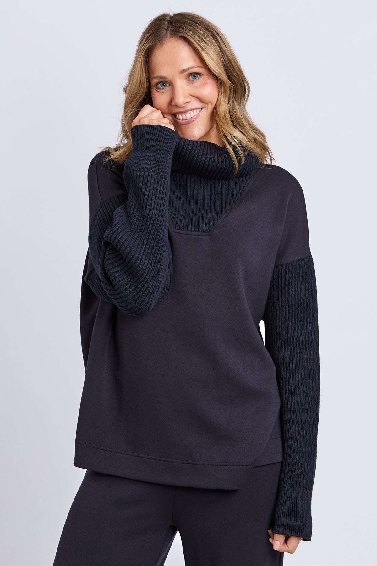 Freedom Cowl Neck Midnight Navy
