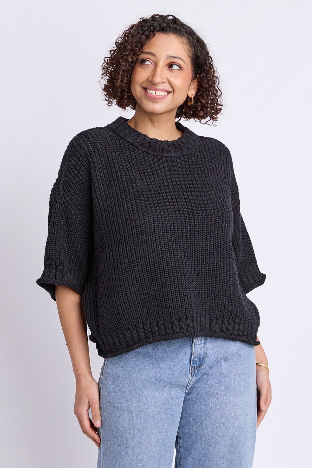 Luela Short Sleeve Knit Black