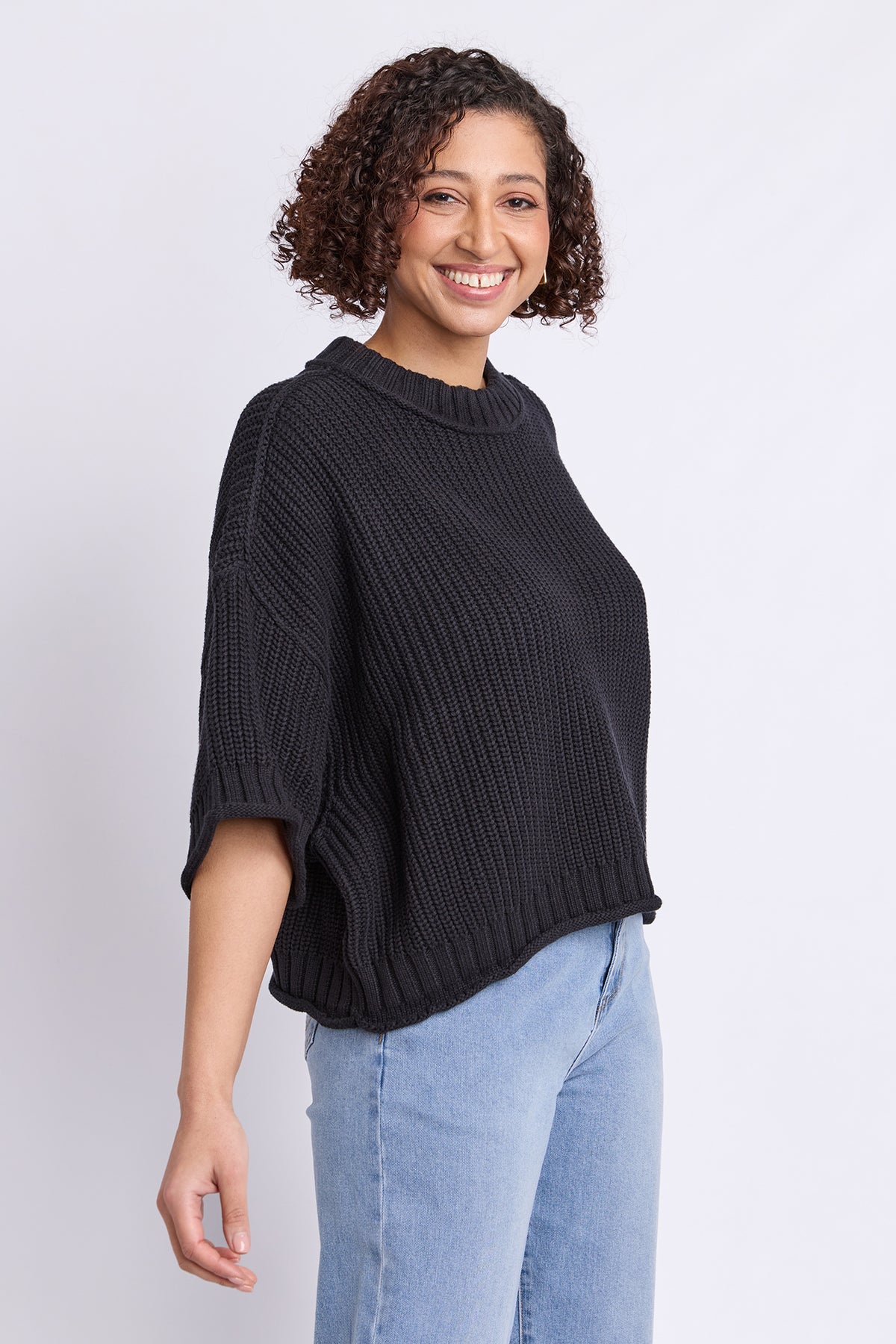 Luela Short Sleeve Knit Black