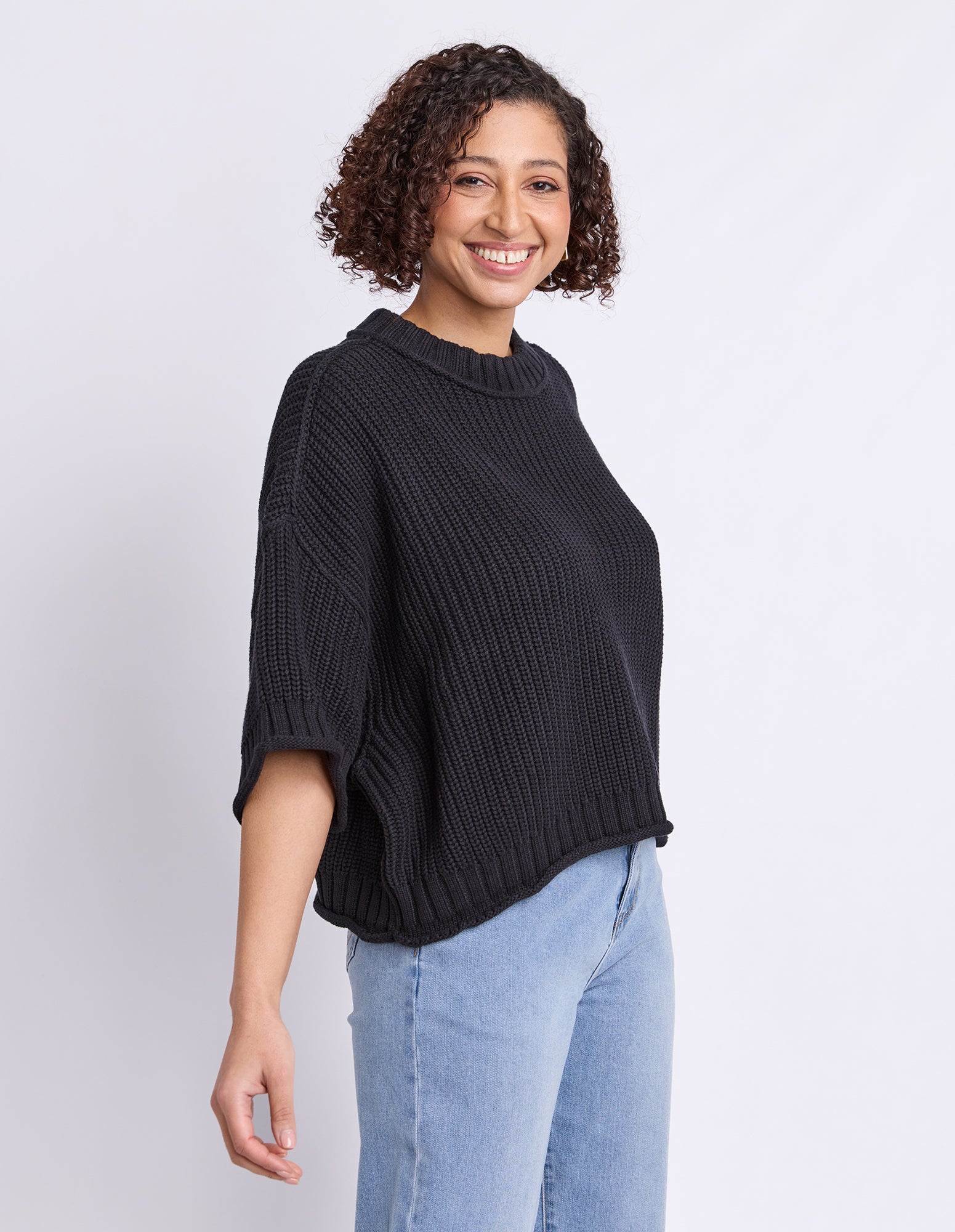 Luela Short Sleeve Knit Black