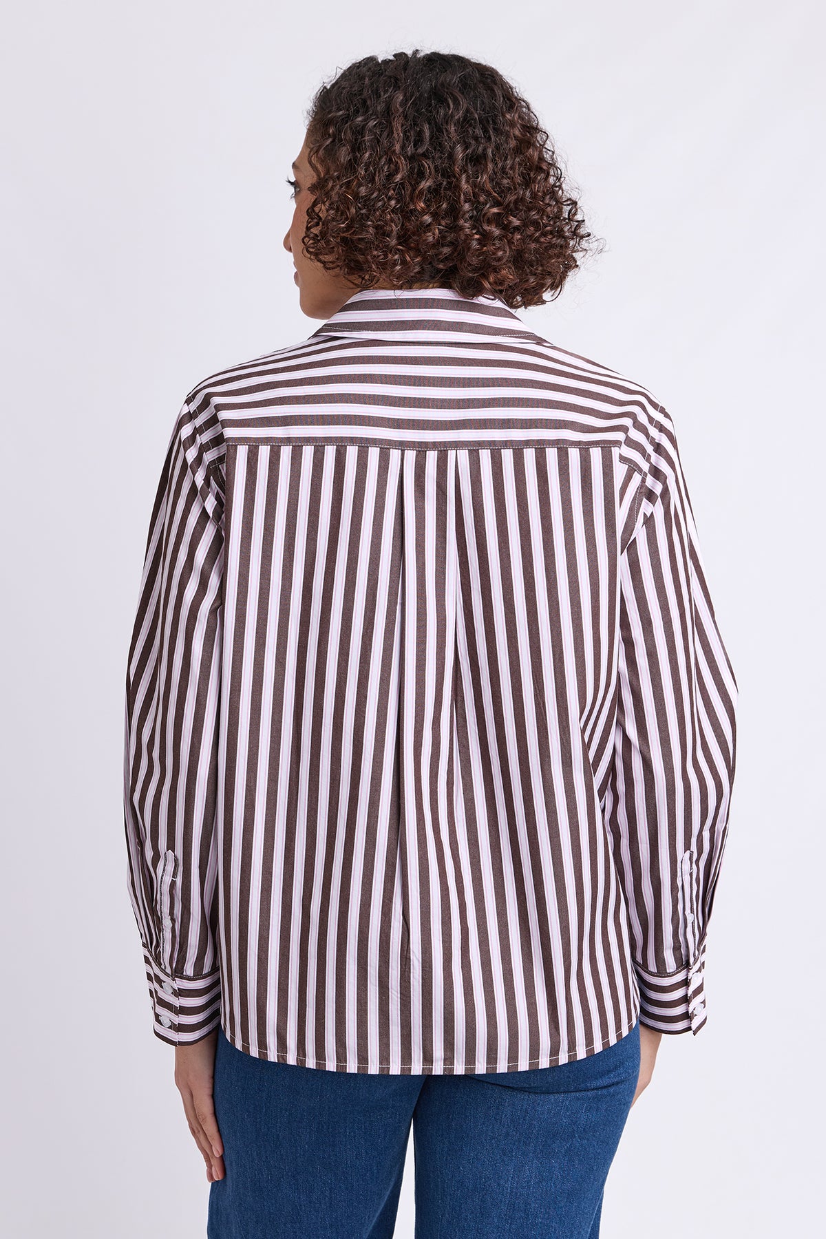 Sylvie Stripe Shirt Chocolate Stripe