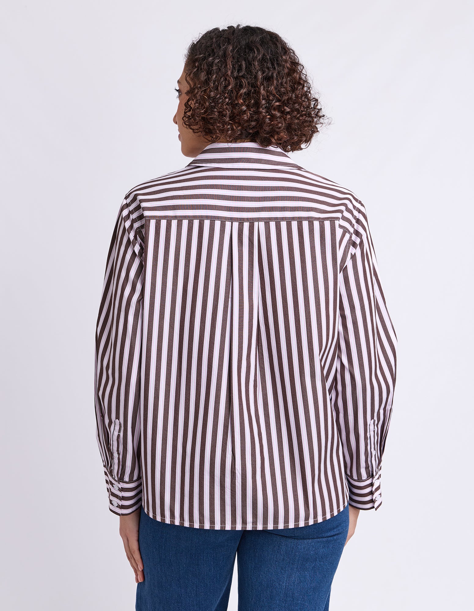 Sylvie Stripe Shirt Chocolate Stripe