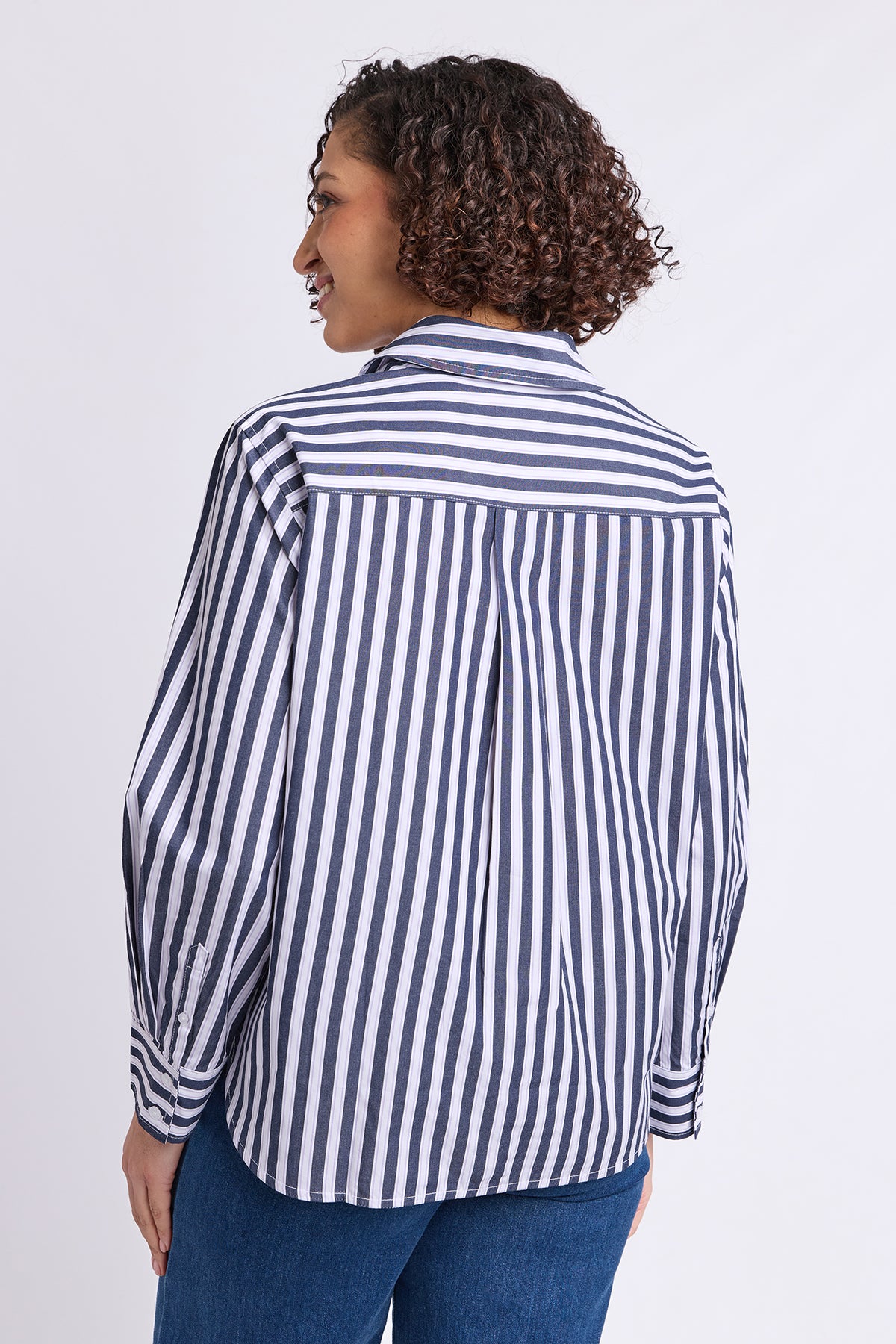 Sylvie Stripe Shirt Navy Stripe