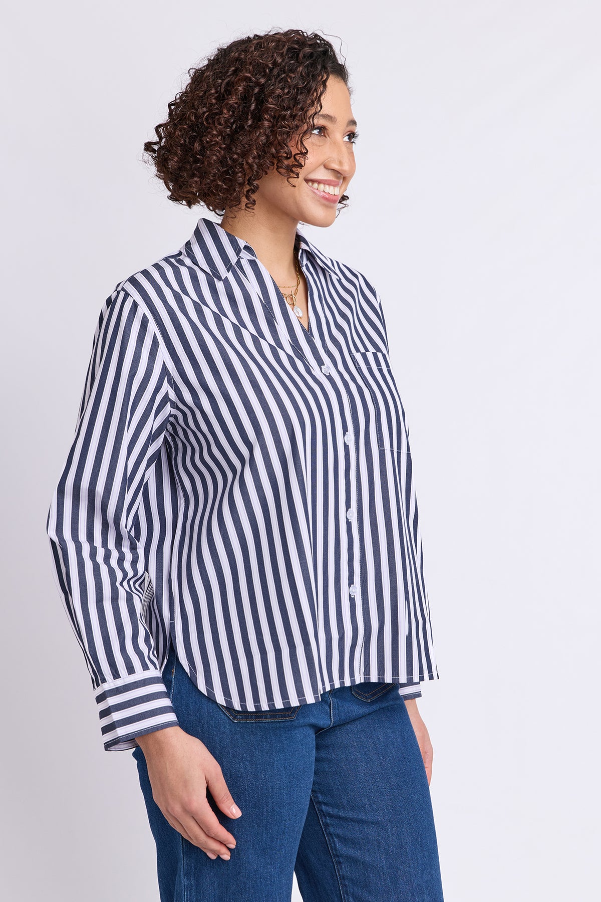 Sylvie Stripe Shirt Navy Stripe