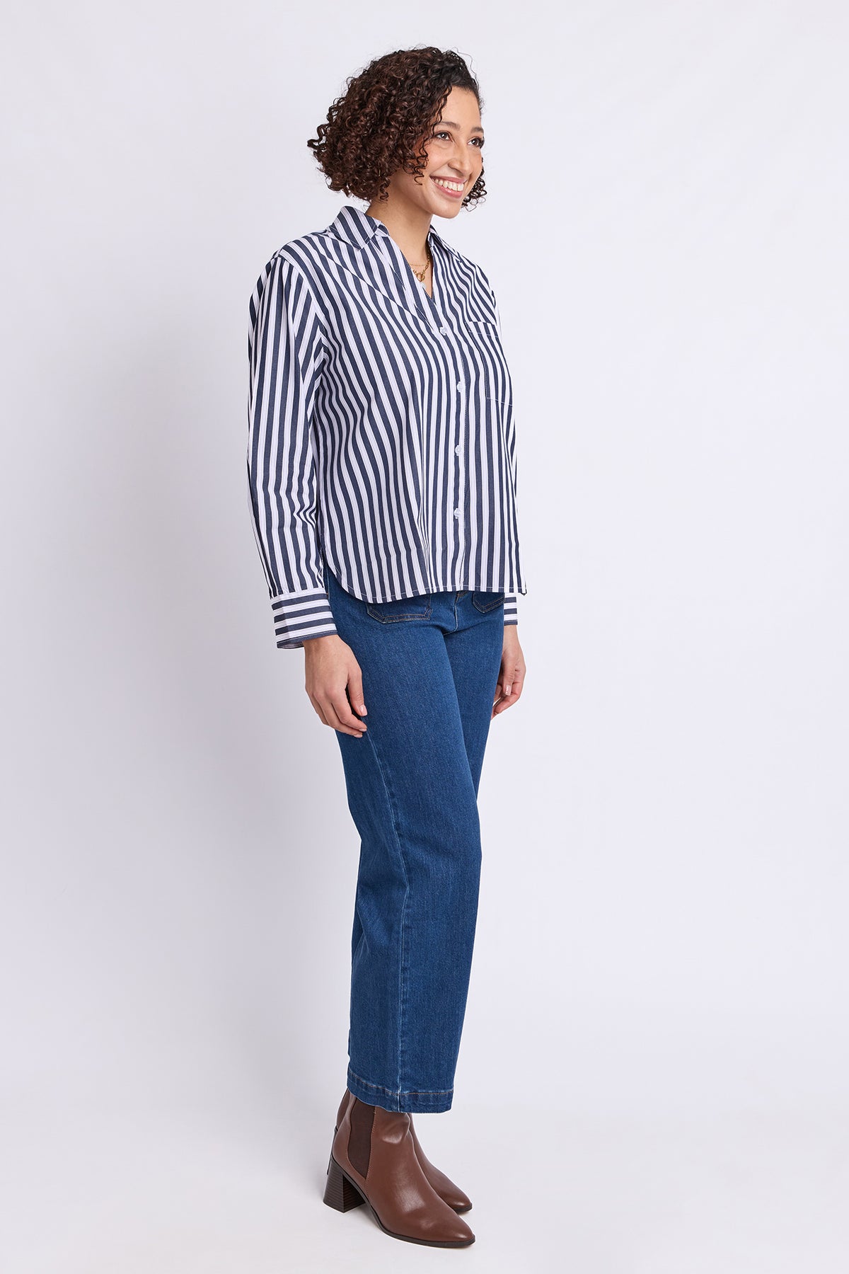 Sylvie Stripe Shirt Navy Stripe