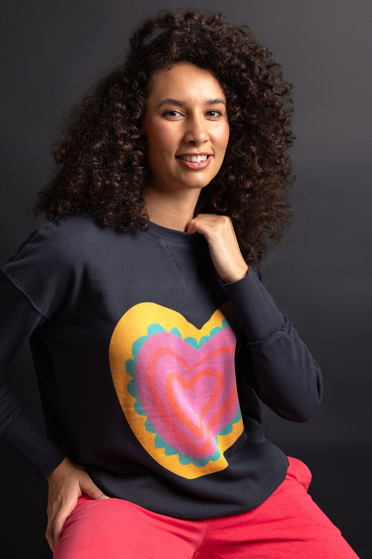 Flaming Heart Crew Navy