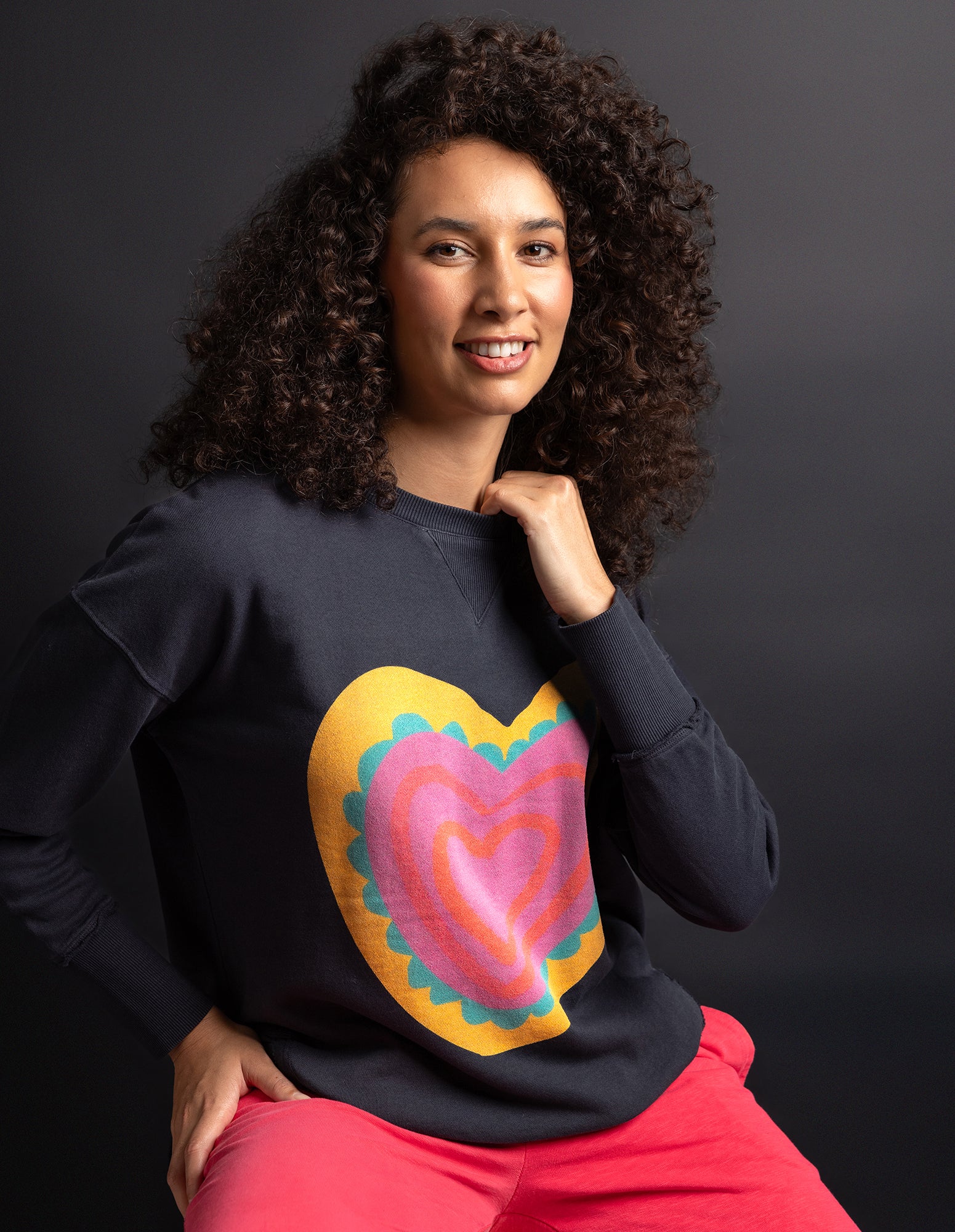 Flaming Heart Crew Navy