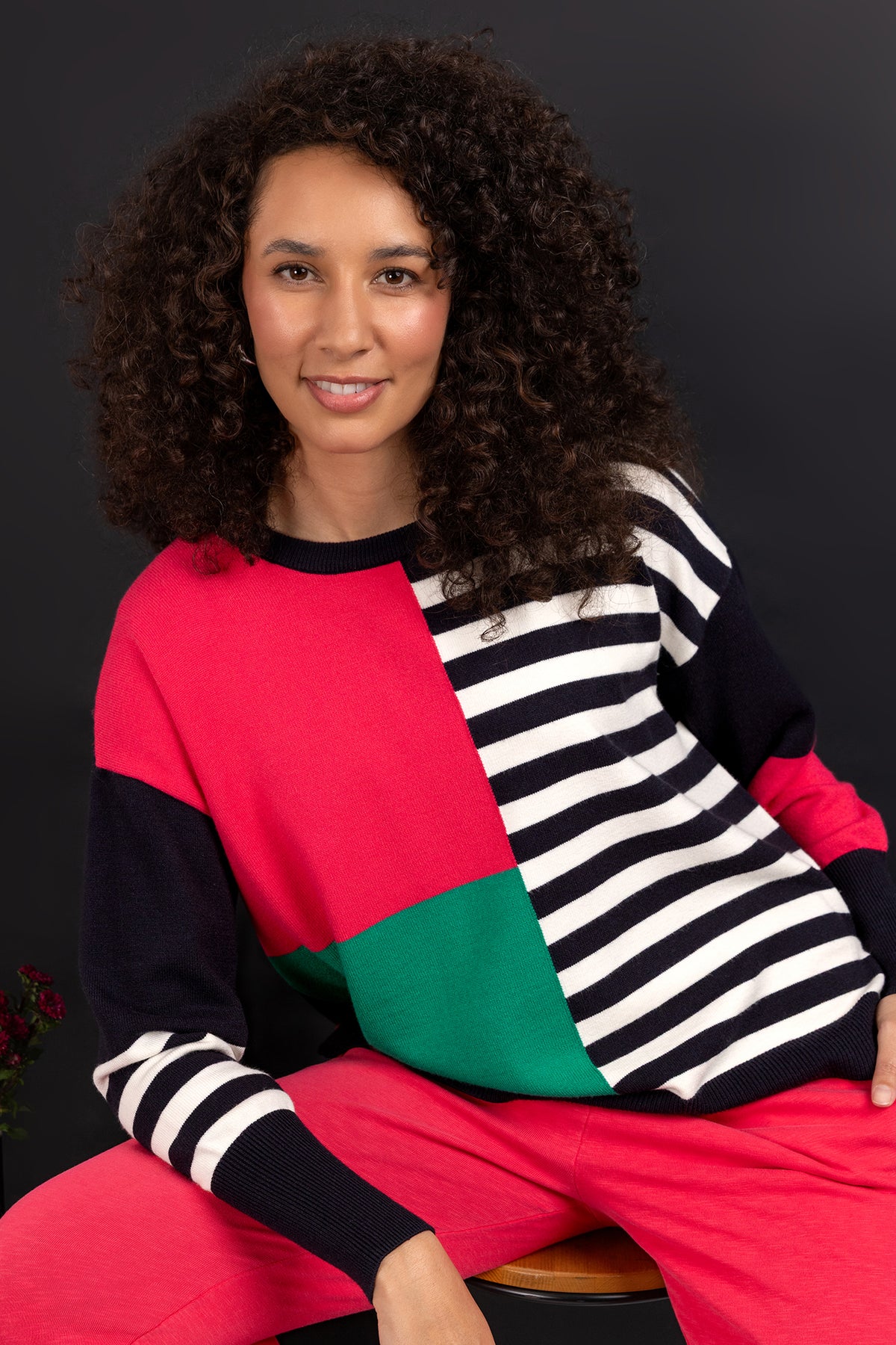 Viken Knit Midnight Block Stripe