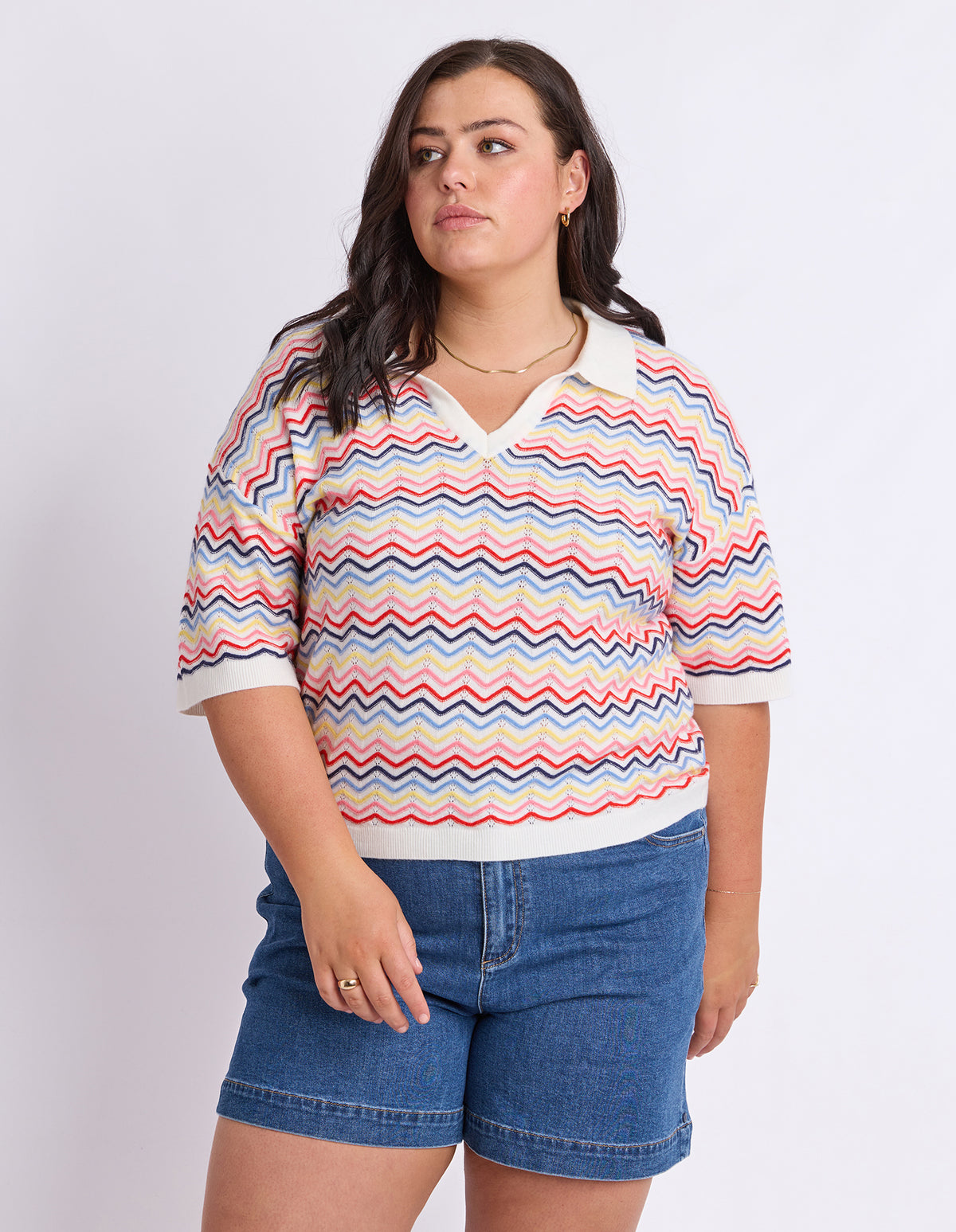 Market Morning Knit Polo Multi Stripe