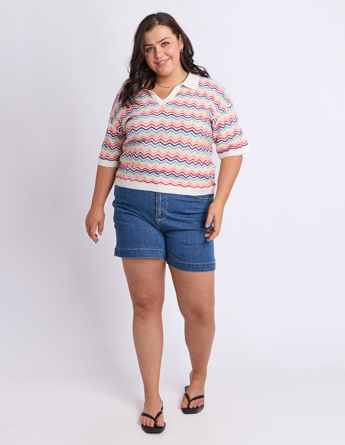 Market Morning Knit Polo Multi Stripe