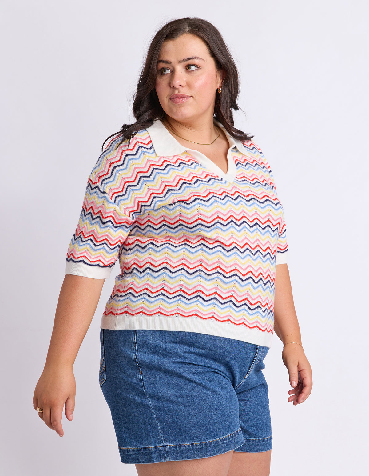Market Morning Knit Polo Multi Stripe