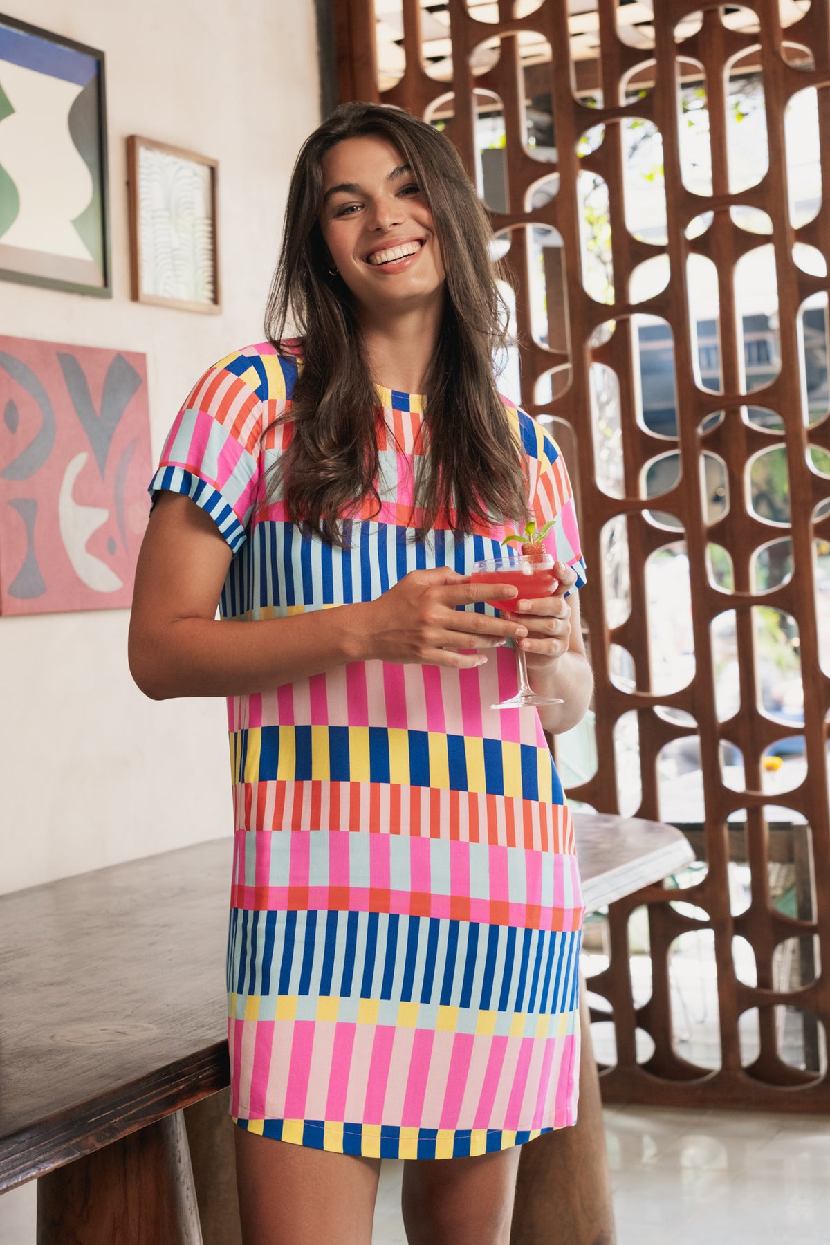 Rio Rumba Dress Magenta Print
