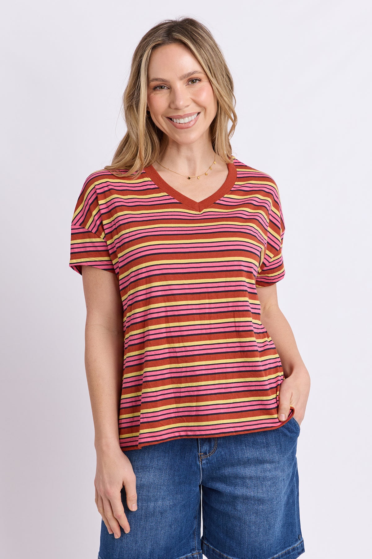 First Light Tee Multi Colour Stripe