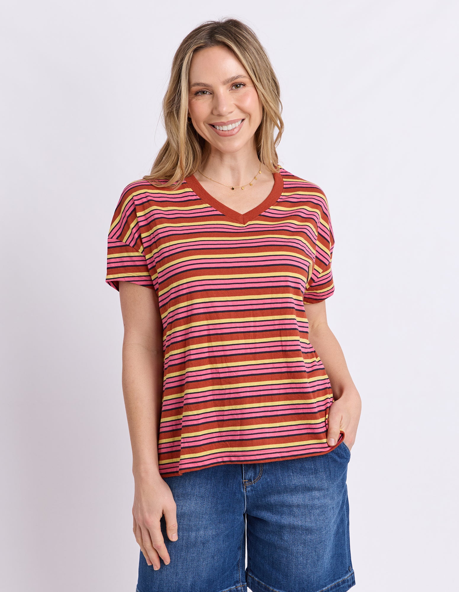 First Light Tee Multi Colour Stripe