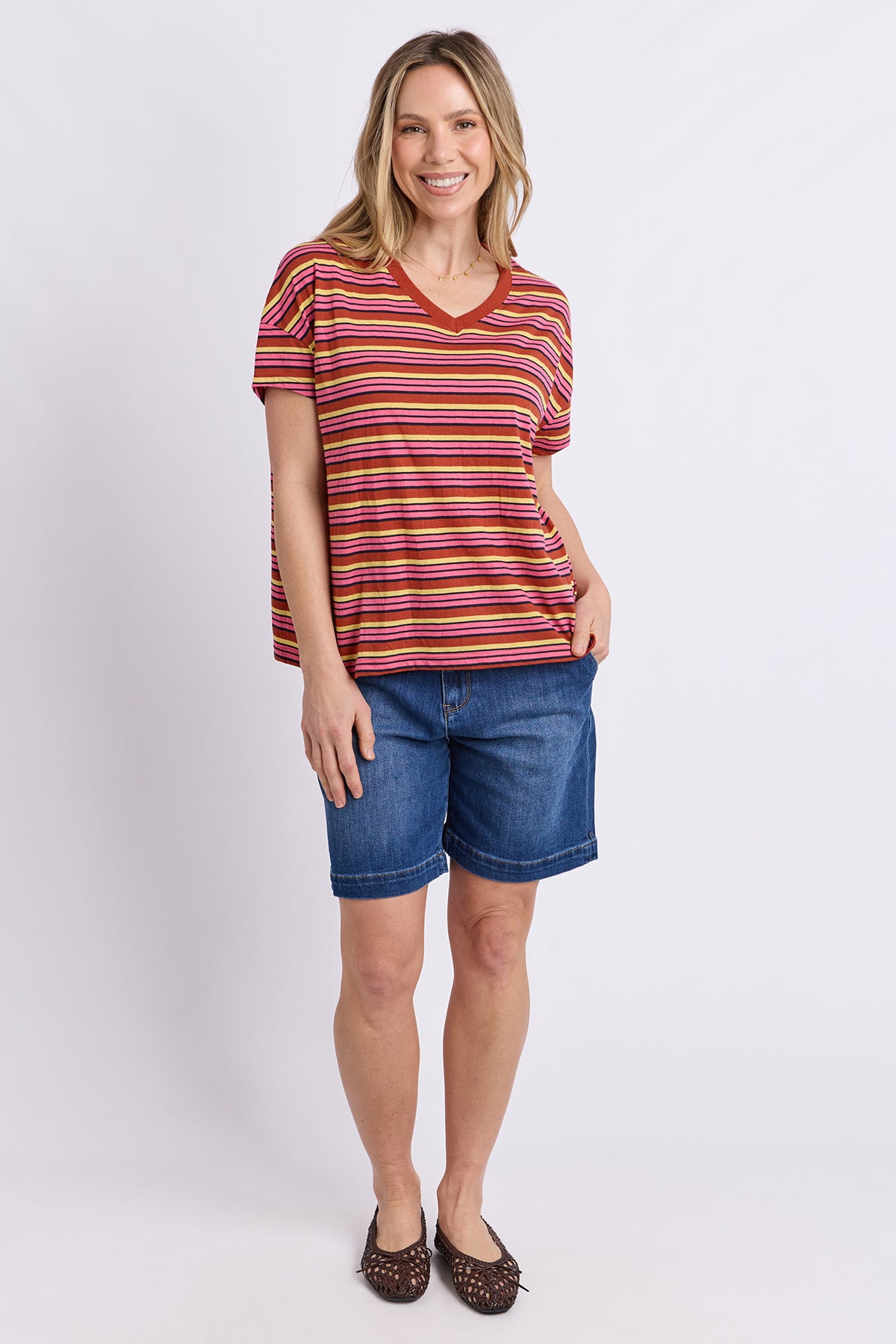 First Light Tee Multi Colour Stripe