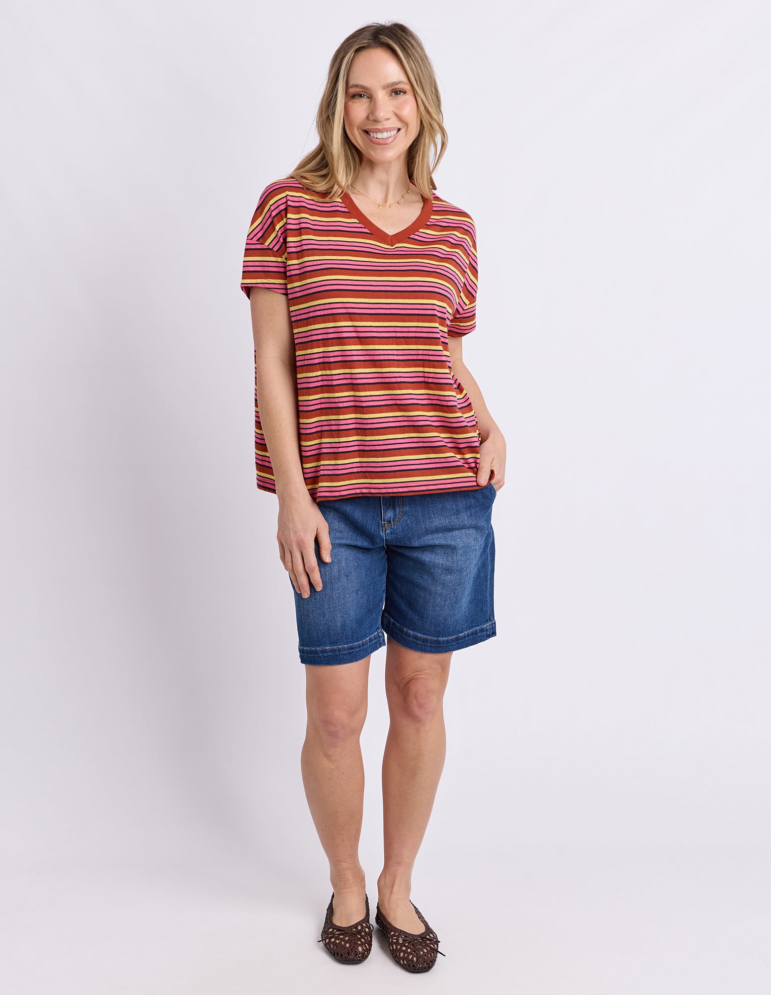 First Light Tee Multi Colour Stripe