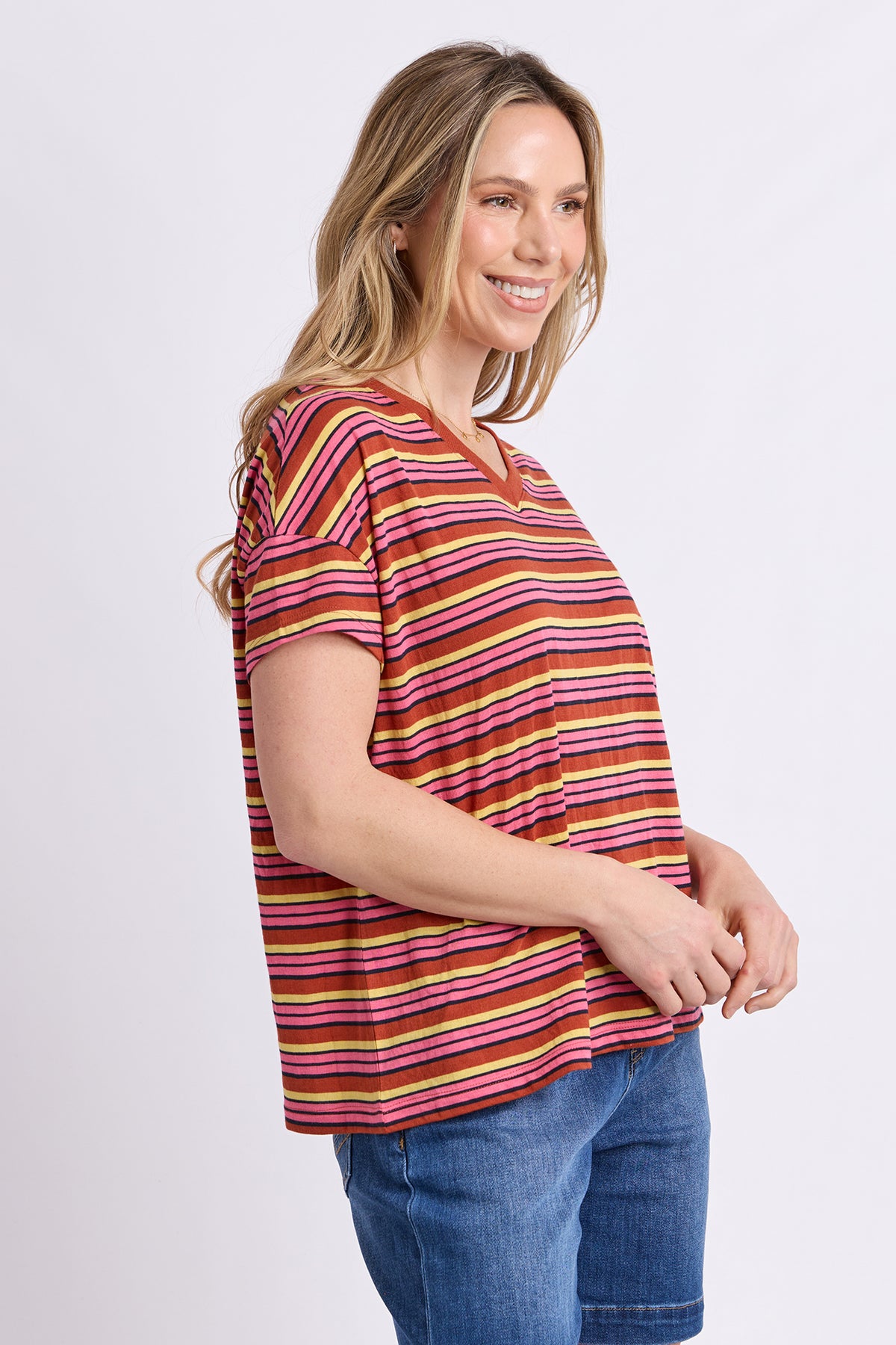 First Light Tee Multi Colour Stripe