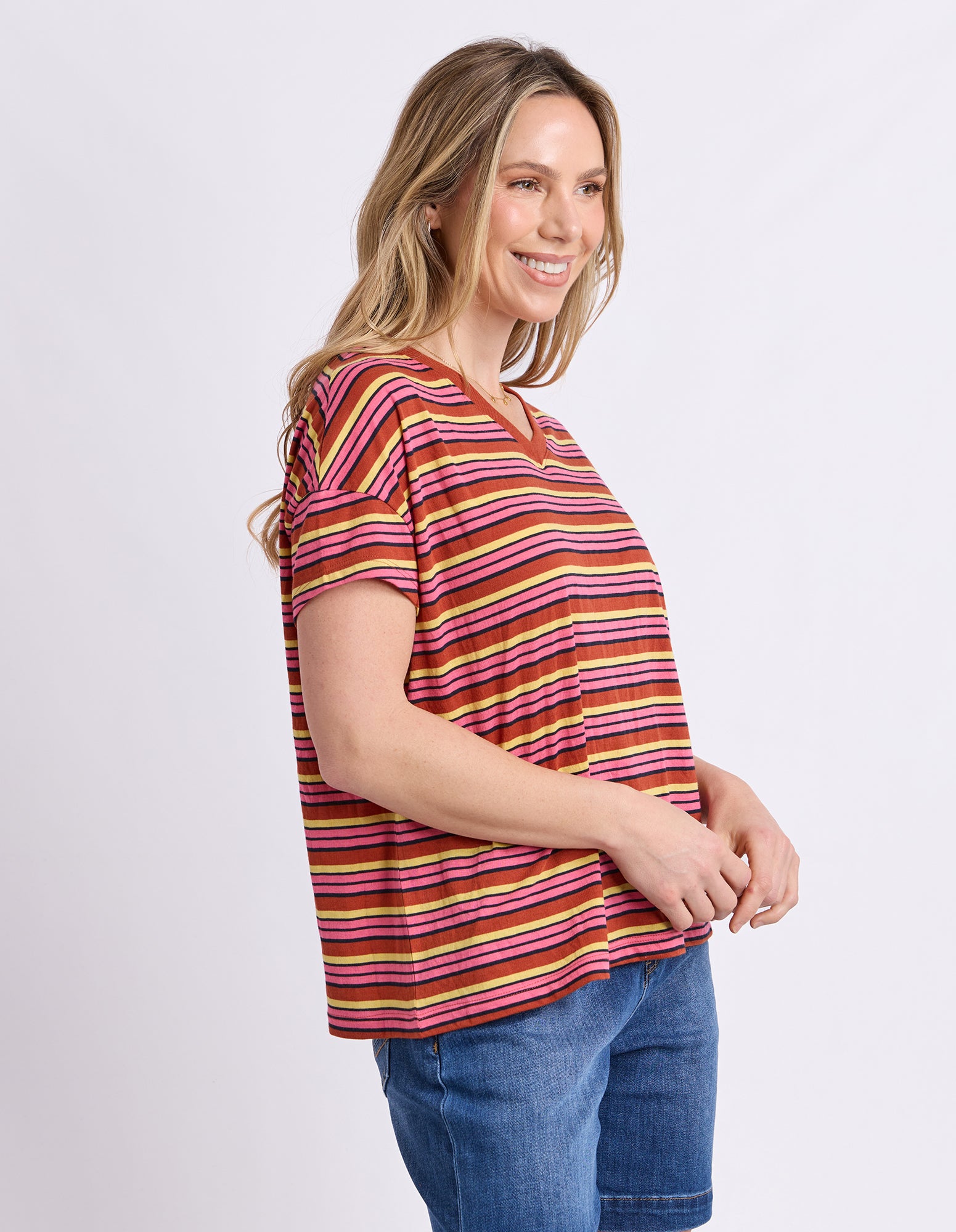 First Light Tee Multi Colour Stripe