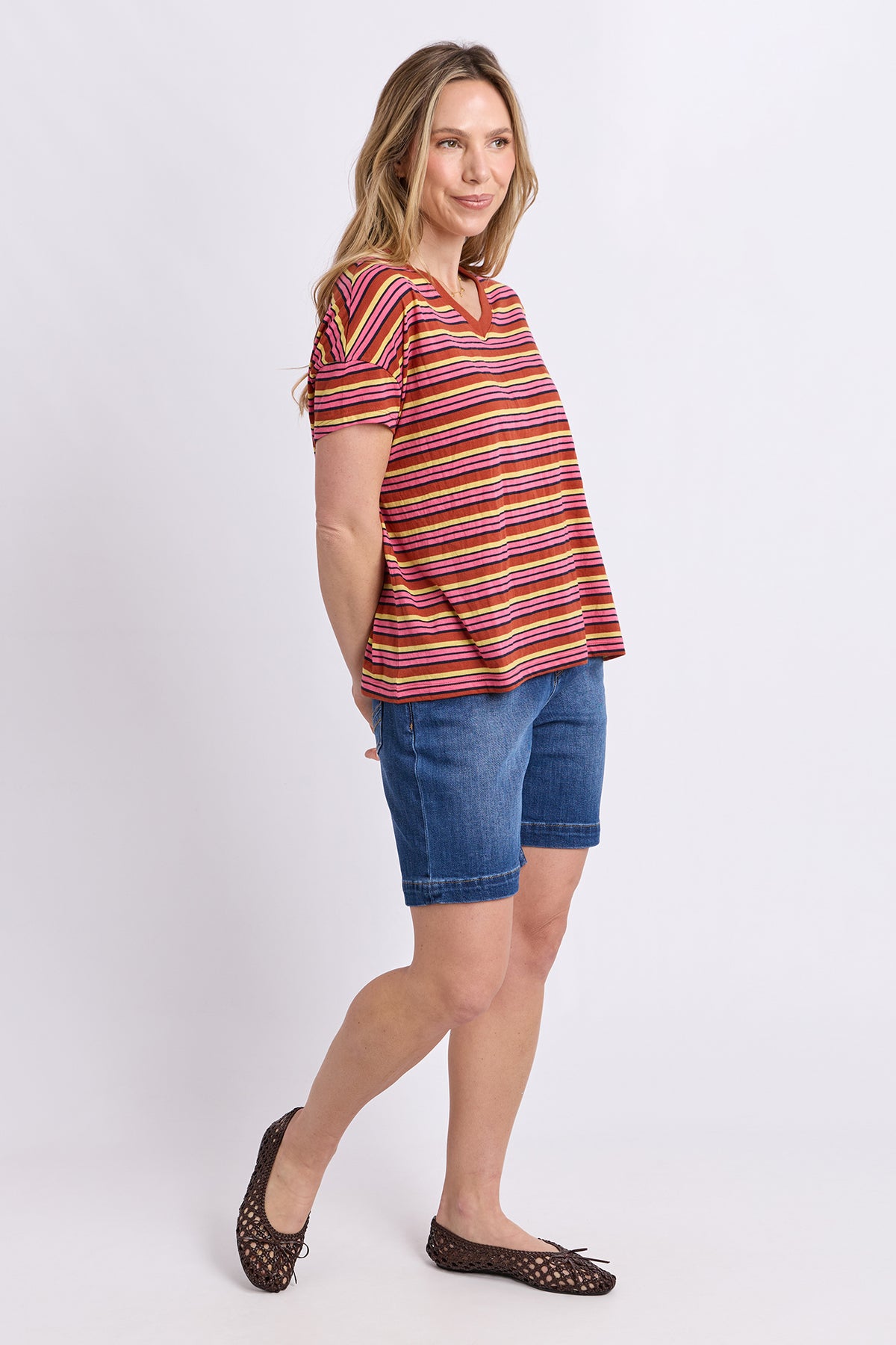 First Light Tee Multi Colour Stripe