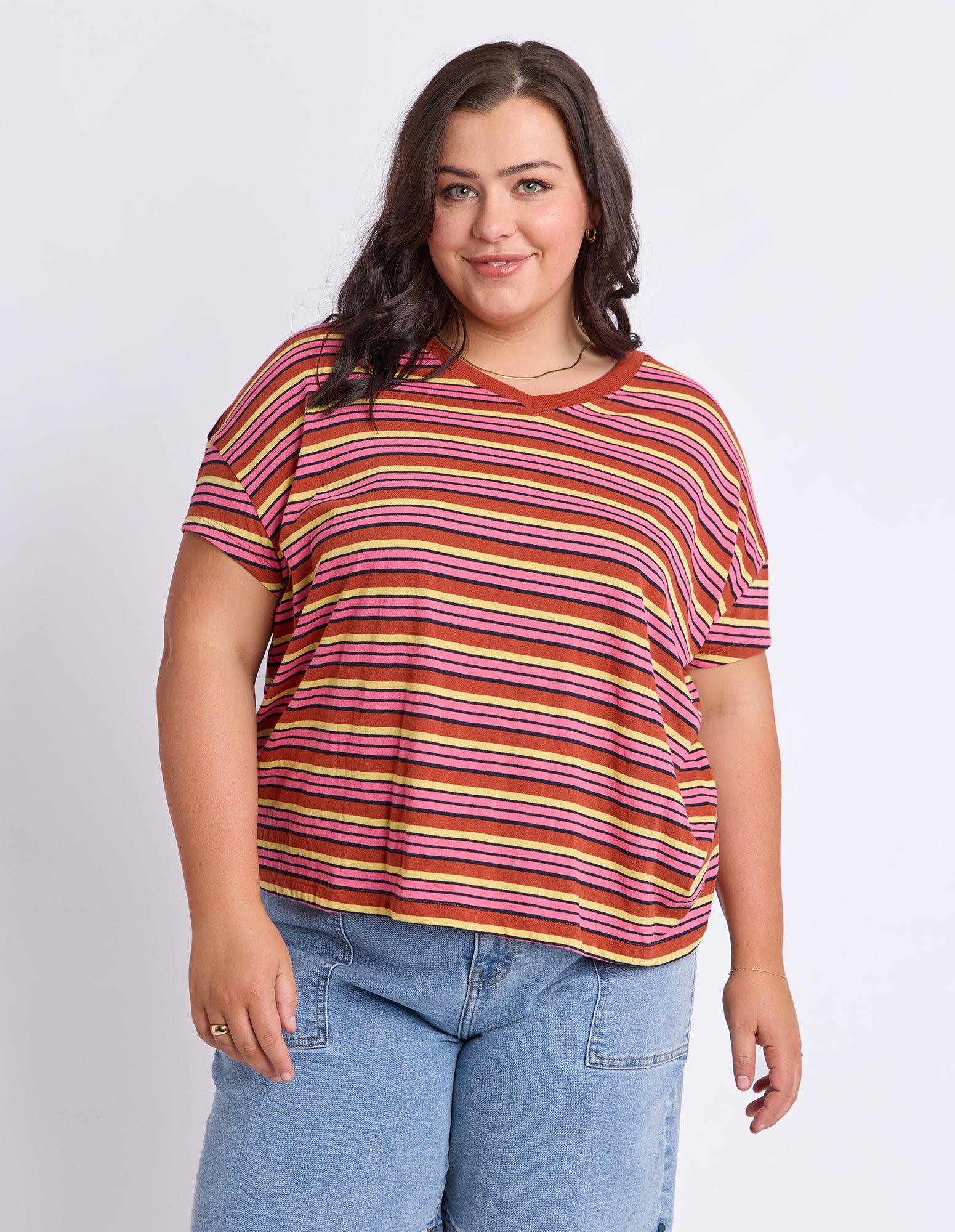 First Light Tee Multi Colour Stripe