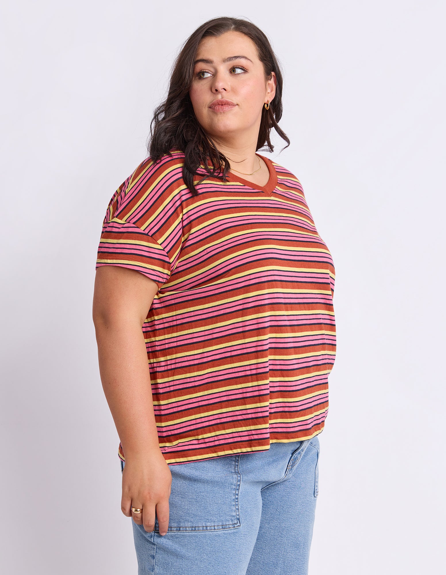 First Light Tee Multi Colour Stripe