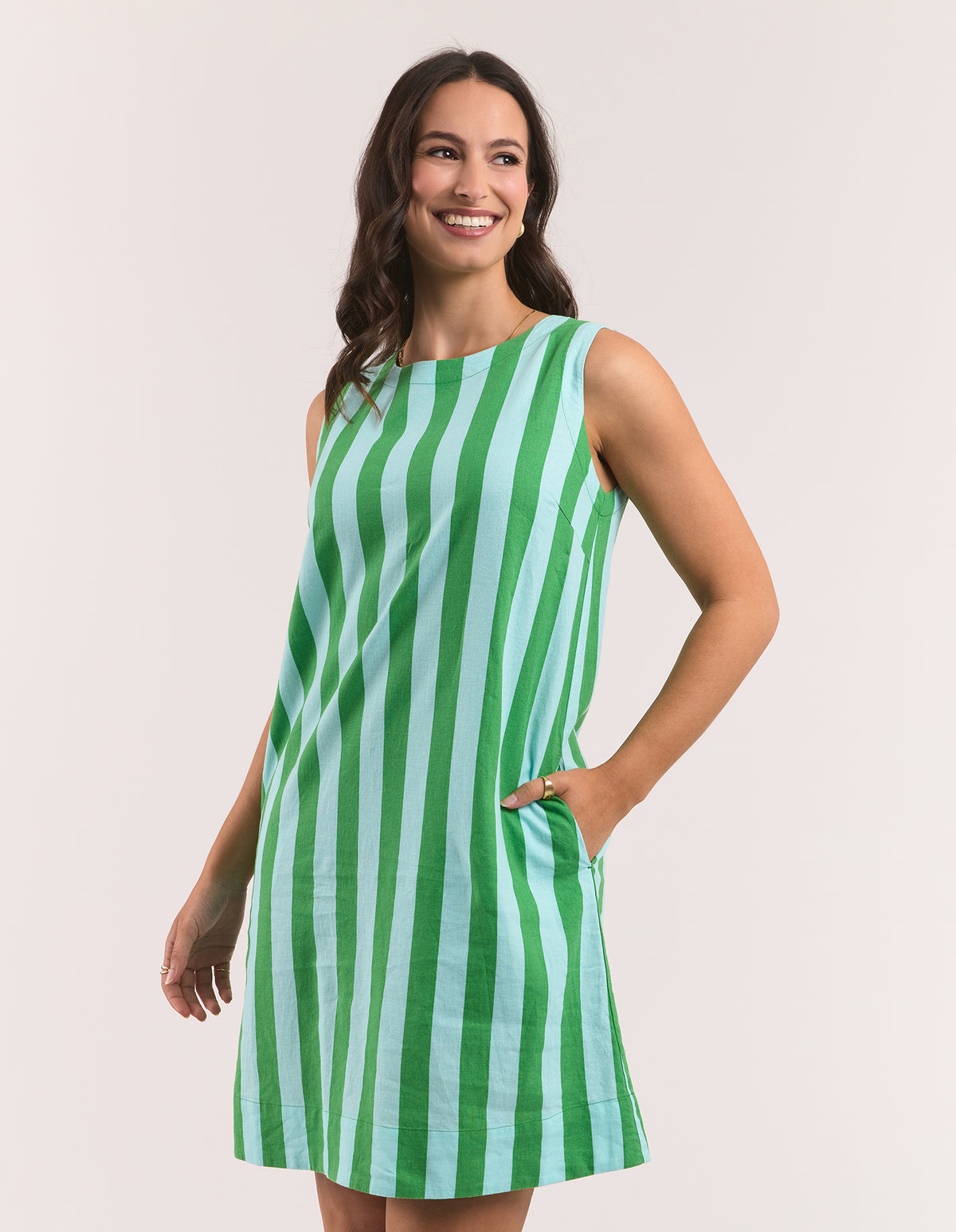 Palermo Dress Greenbriar Stripe