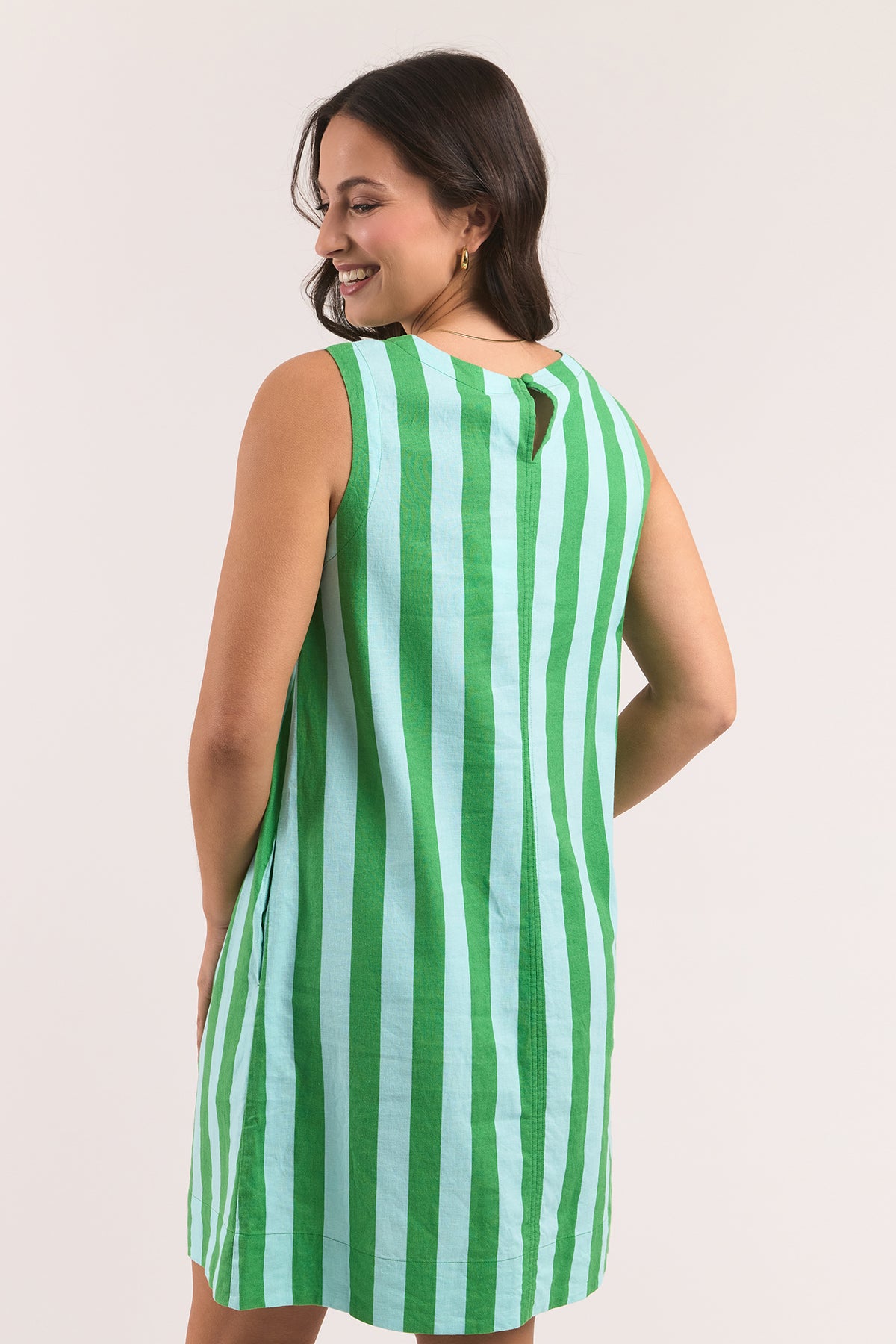 Palermo Dress Greenbriar Stripe
