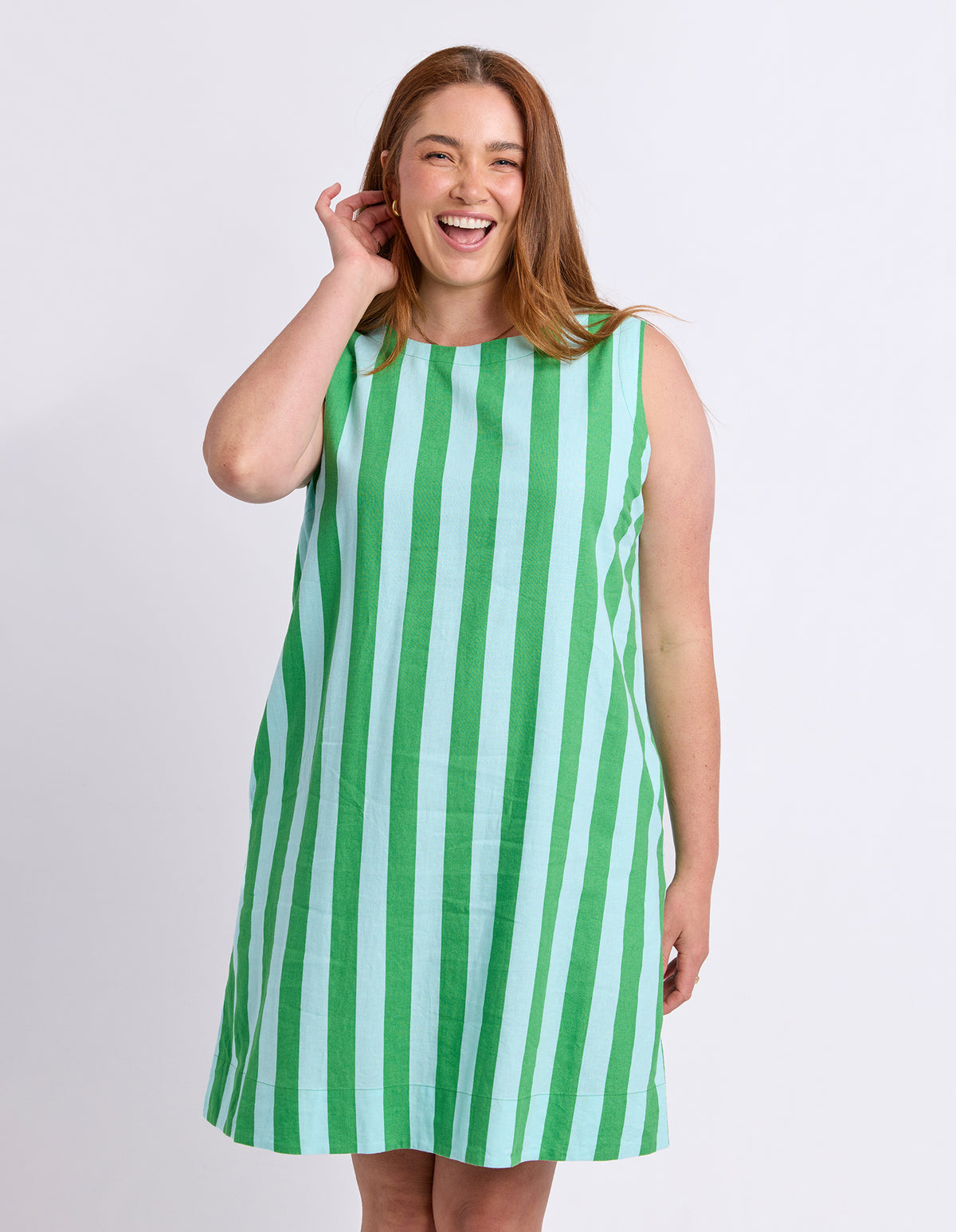 Palermo Dress Greenbriar Stripe