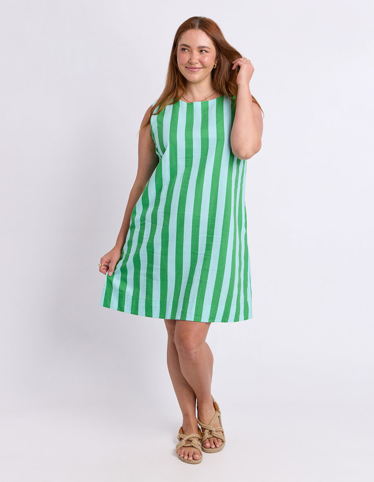 Palermo Dress Greenbriar Stripe