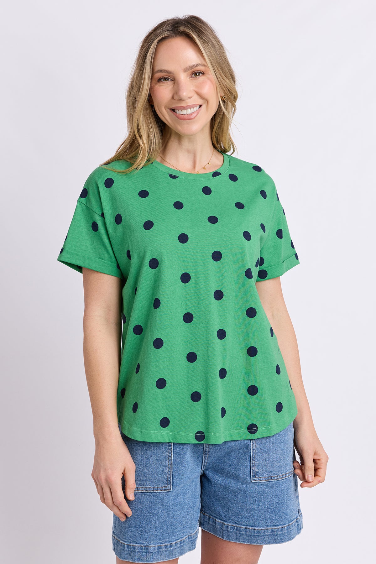 Maddy Spot Tee Green