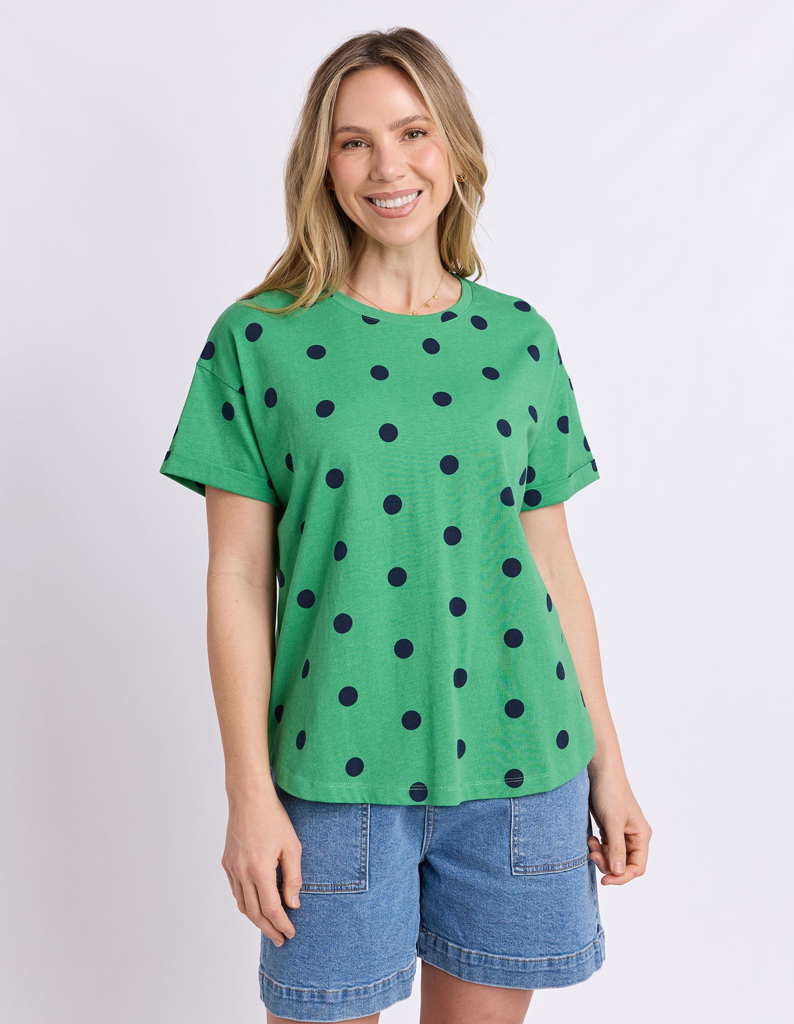 Maddy Spot Tee Green