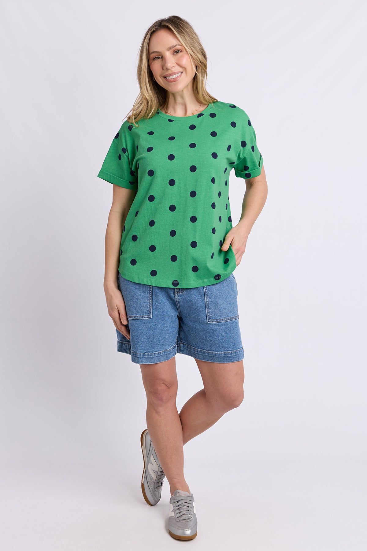 Maddy Spot Tee Green