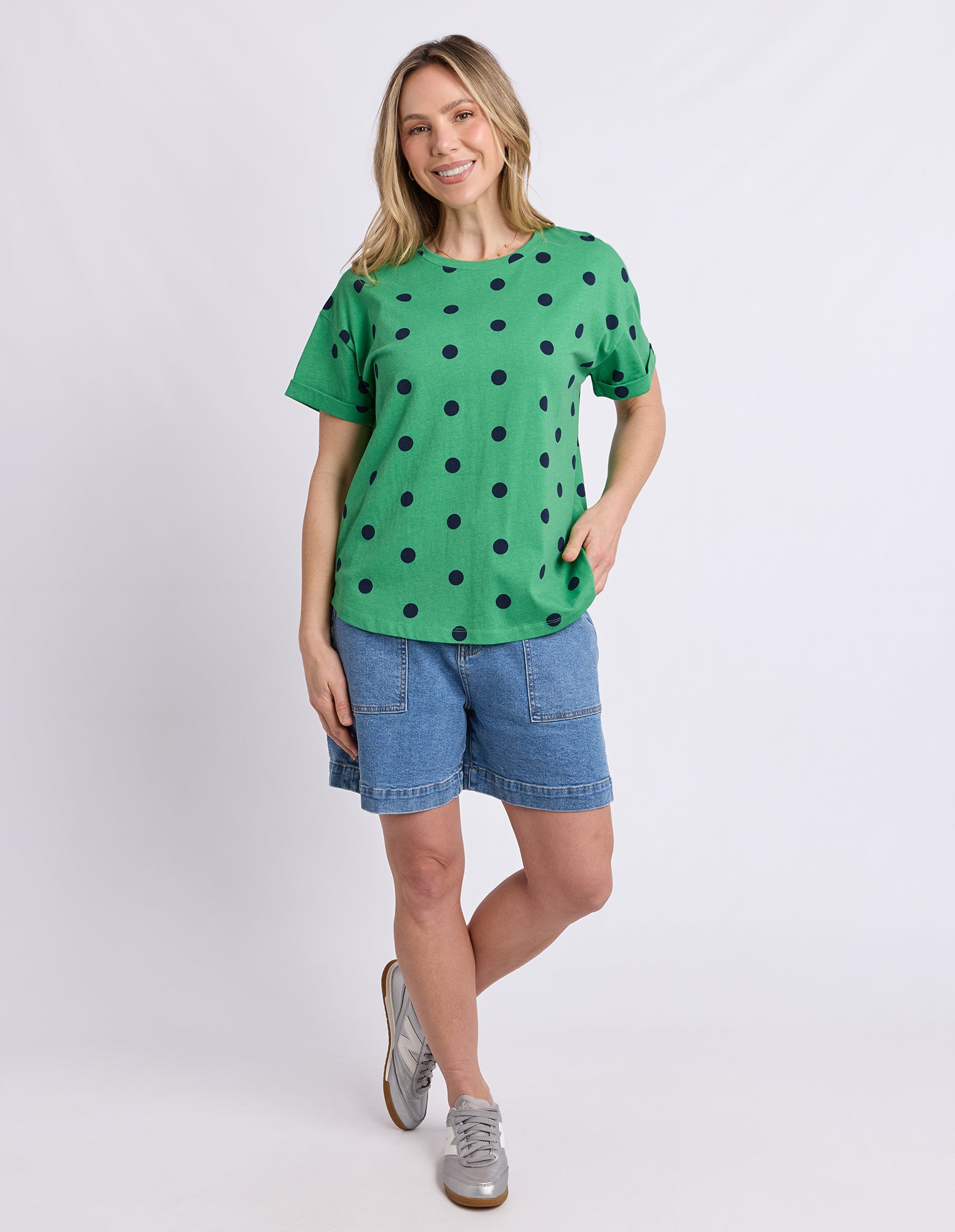 Maddy Spot Tee Green