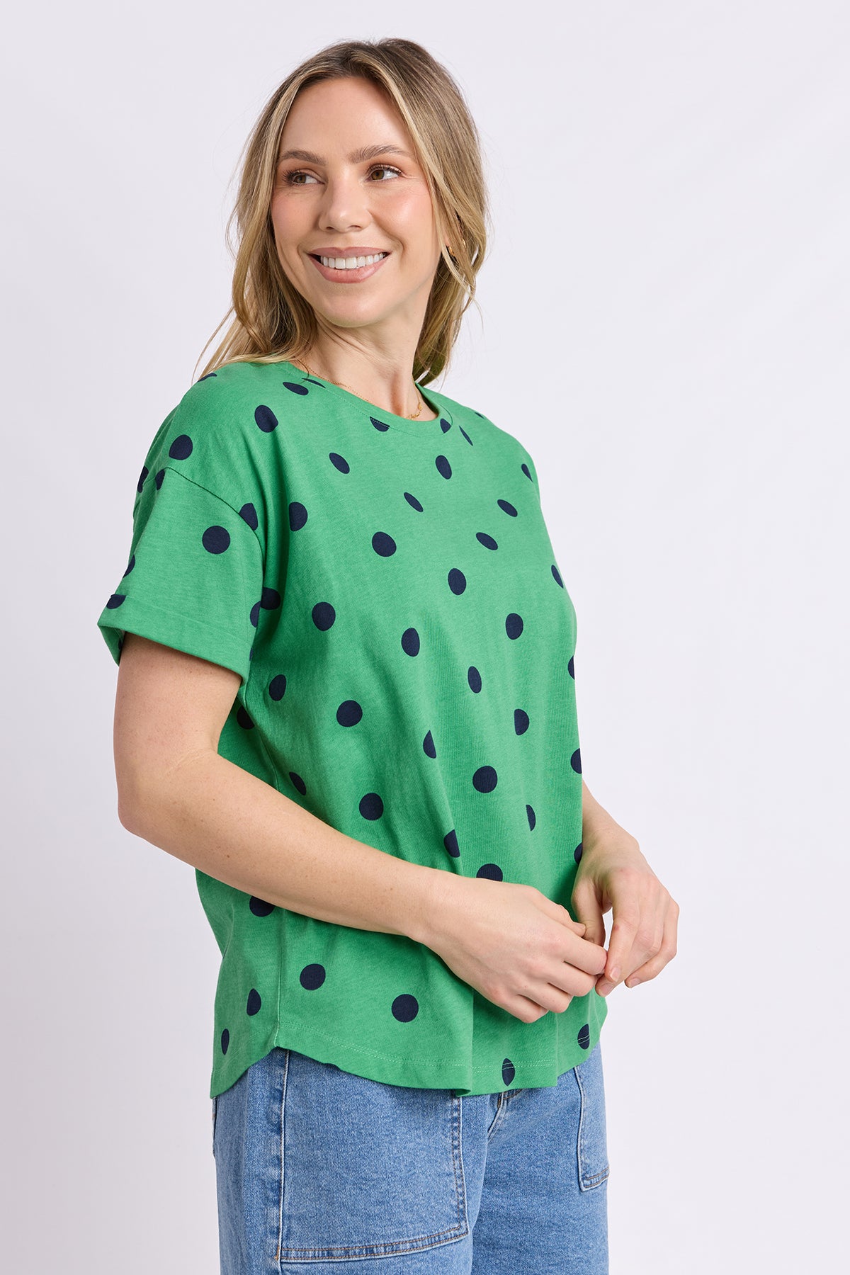 Maddy Spot Tee Green