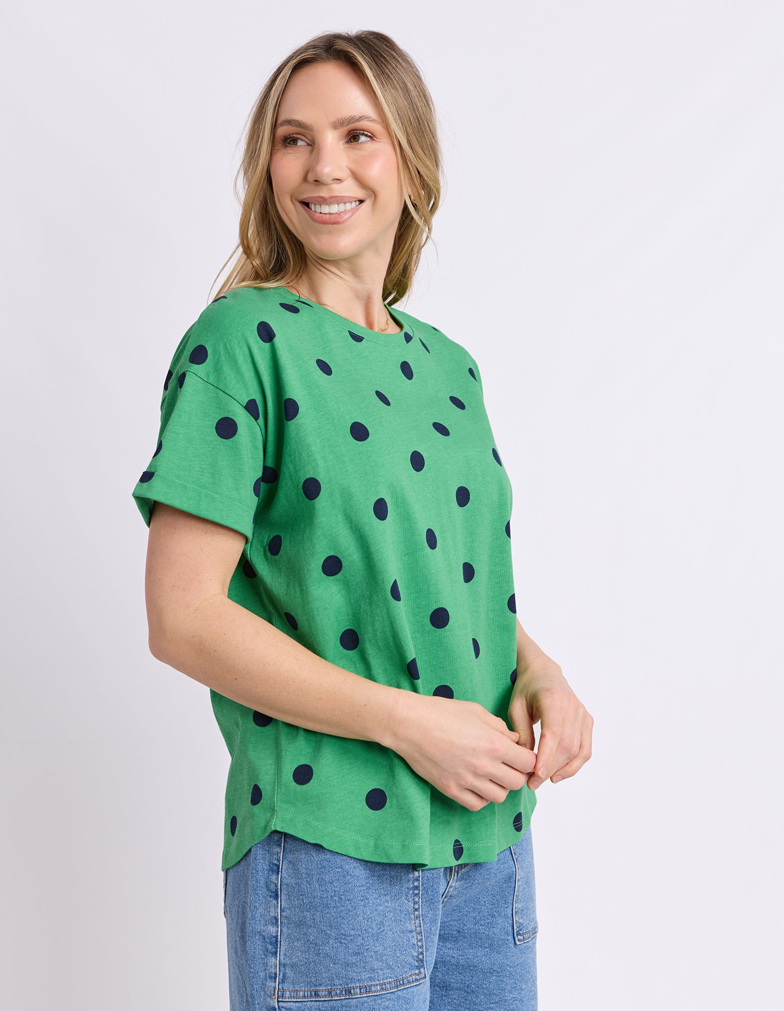 Maddy Spot Tee Green