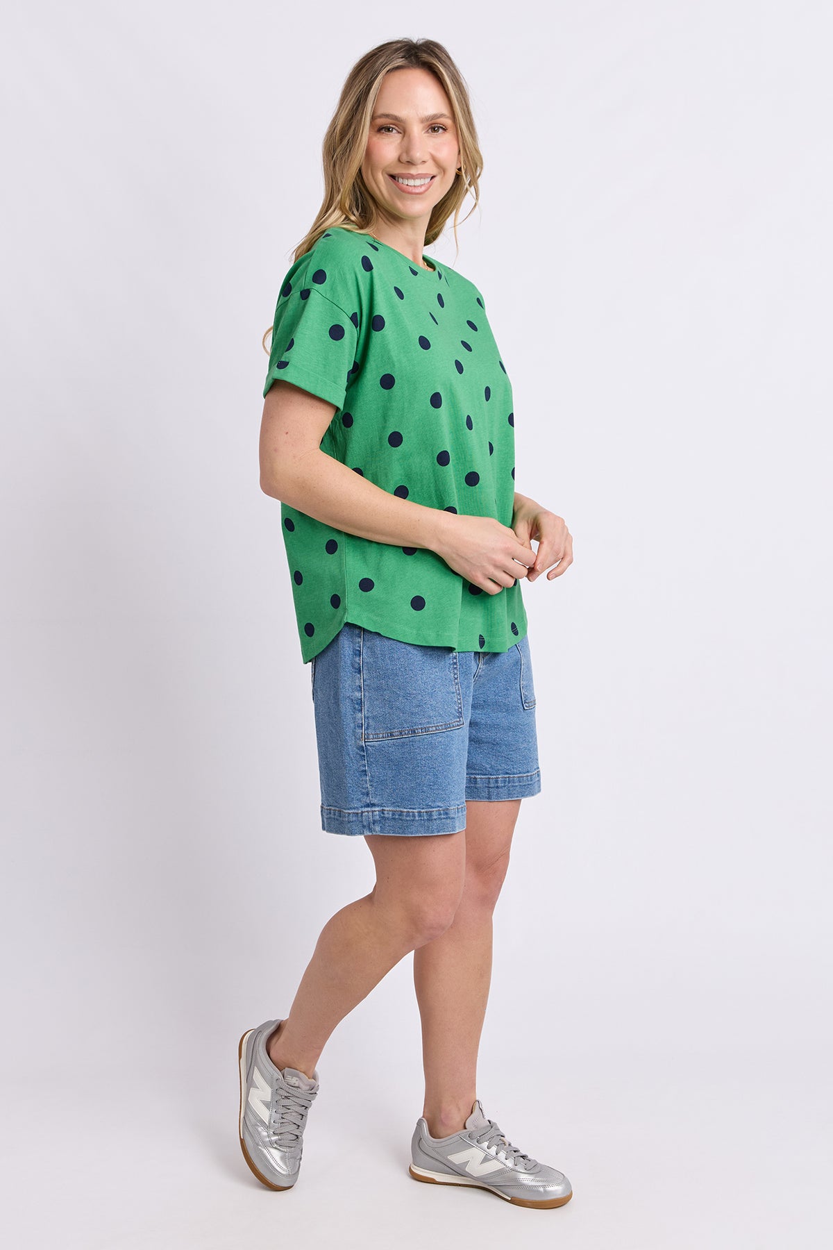 Maddy Spot Tee Green