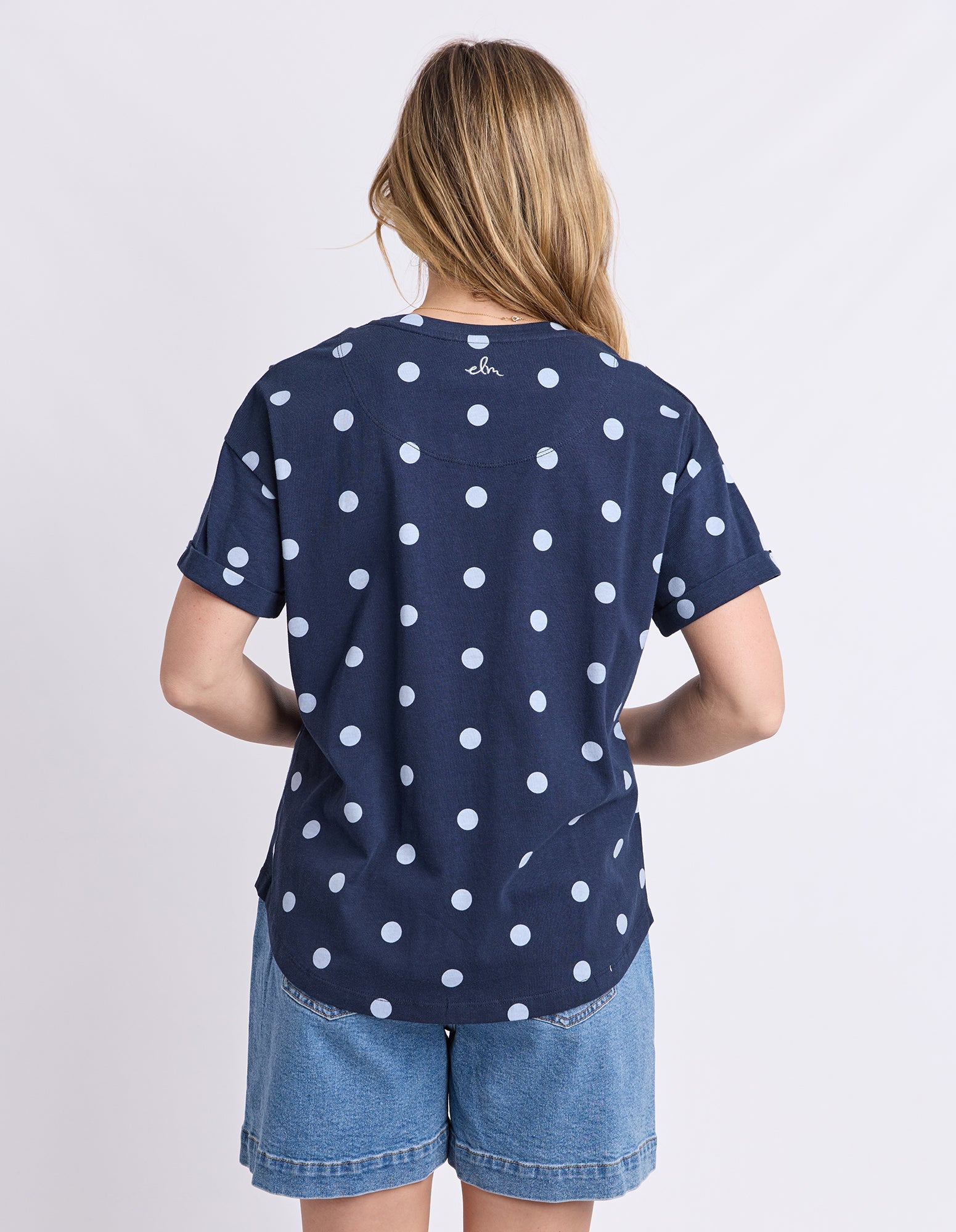 Maddy Spot Tee Navy