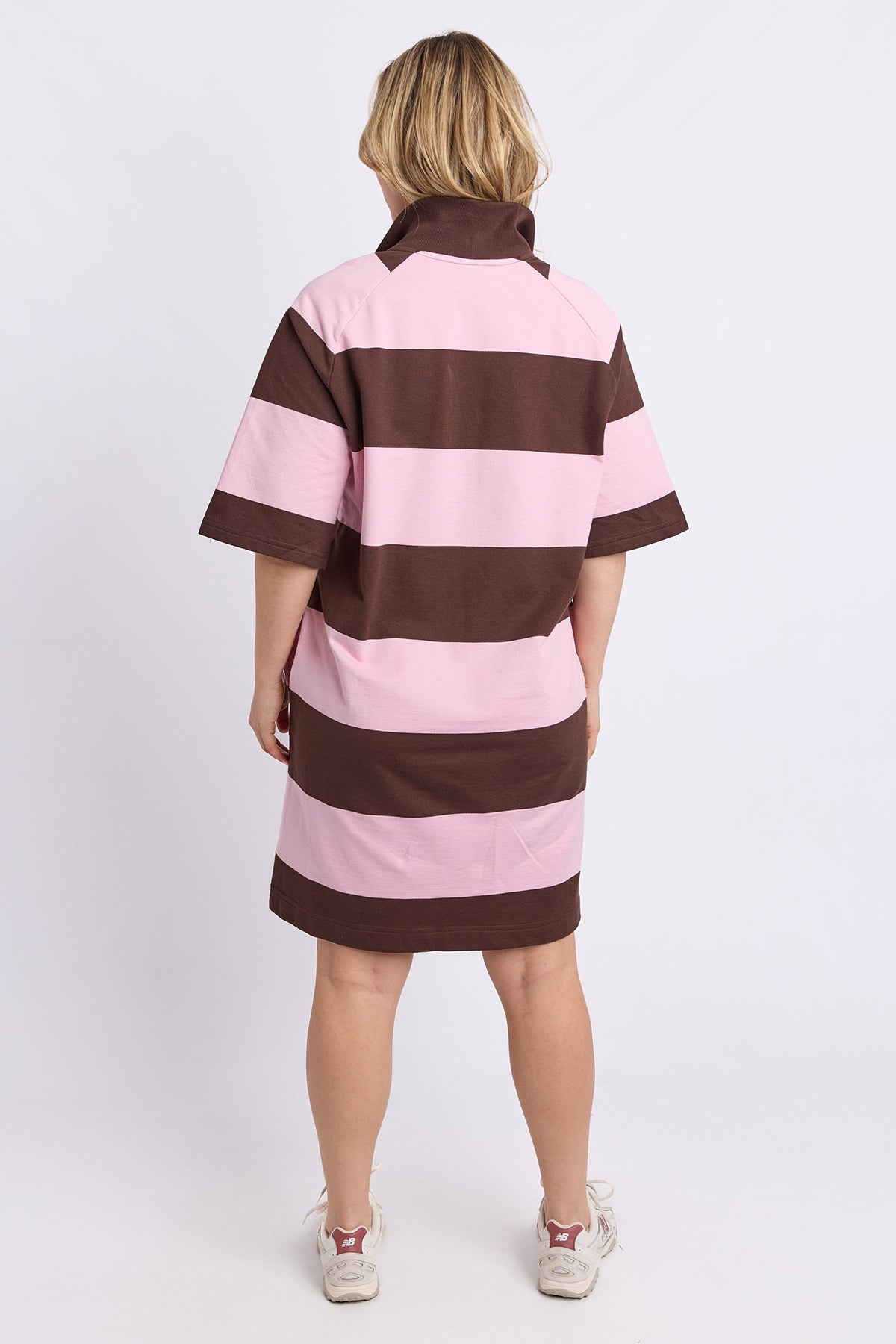 Freedom Rugby Dress Choc & Pink Stripe