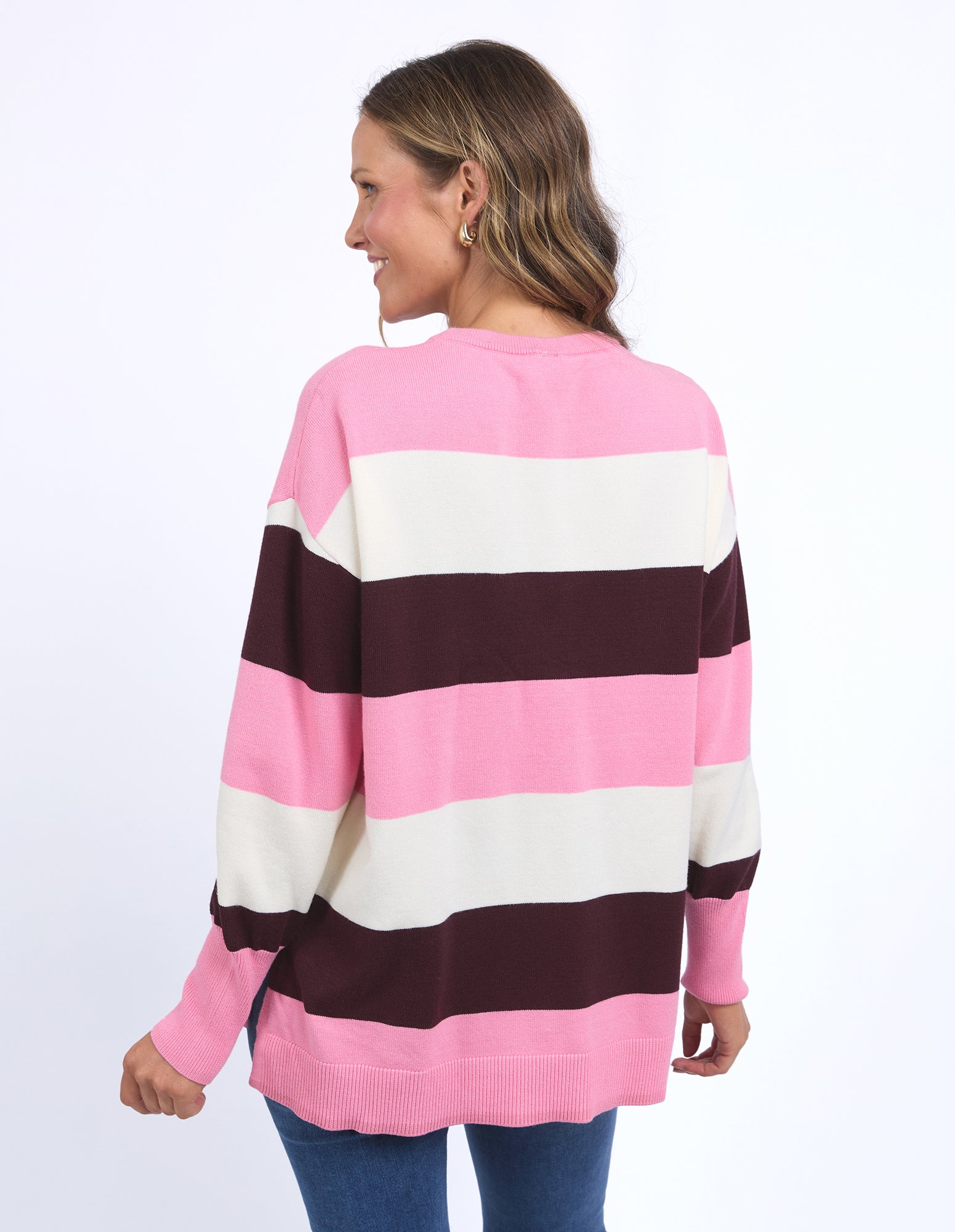Hallie Stripe Knit Pink/Merlot/Marshmallow