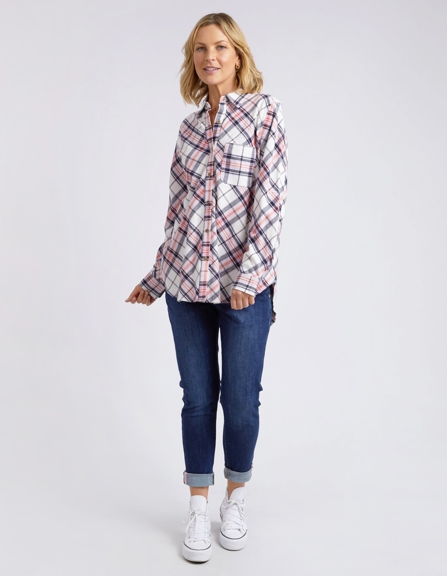 Aster Check Shirt Pink/White Check