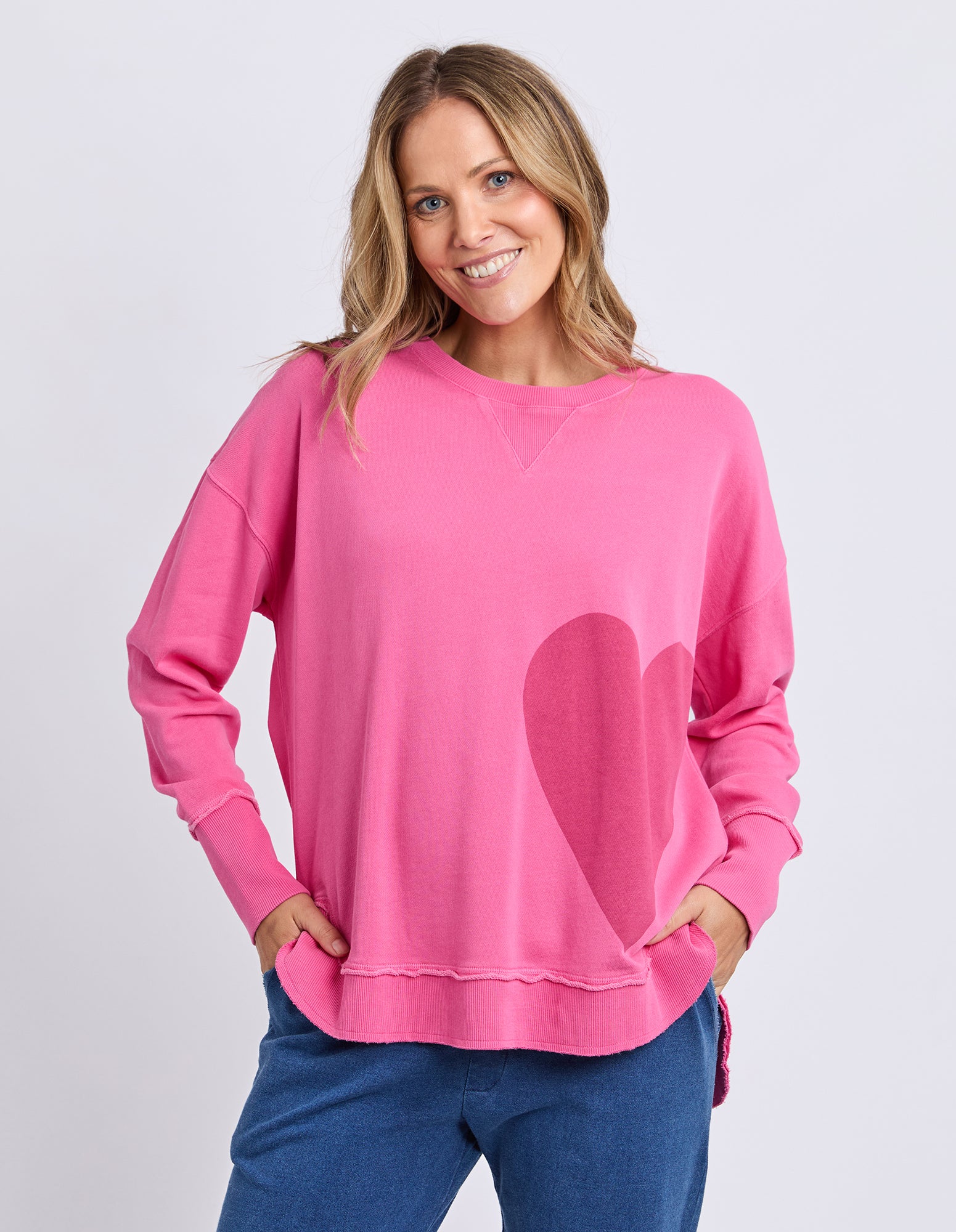 One Heart Crew Hot Pink