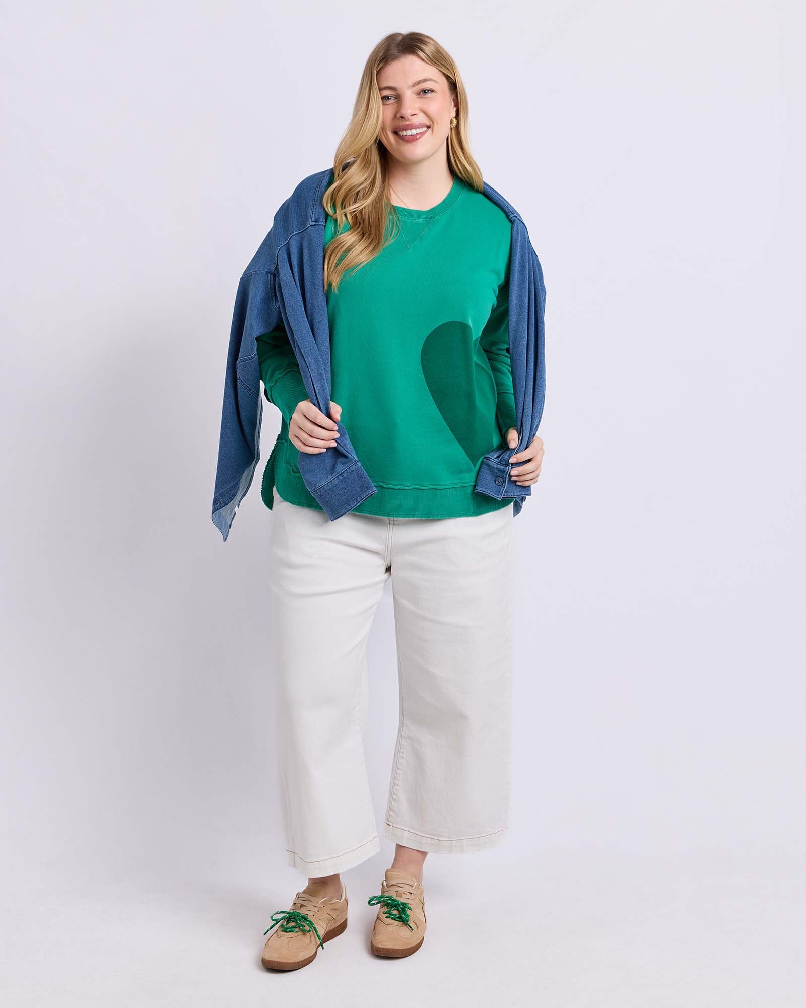 One Heart Crew Turquoise