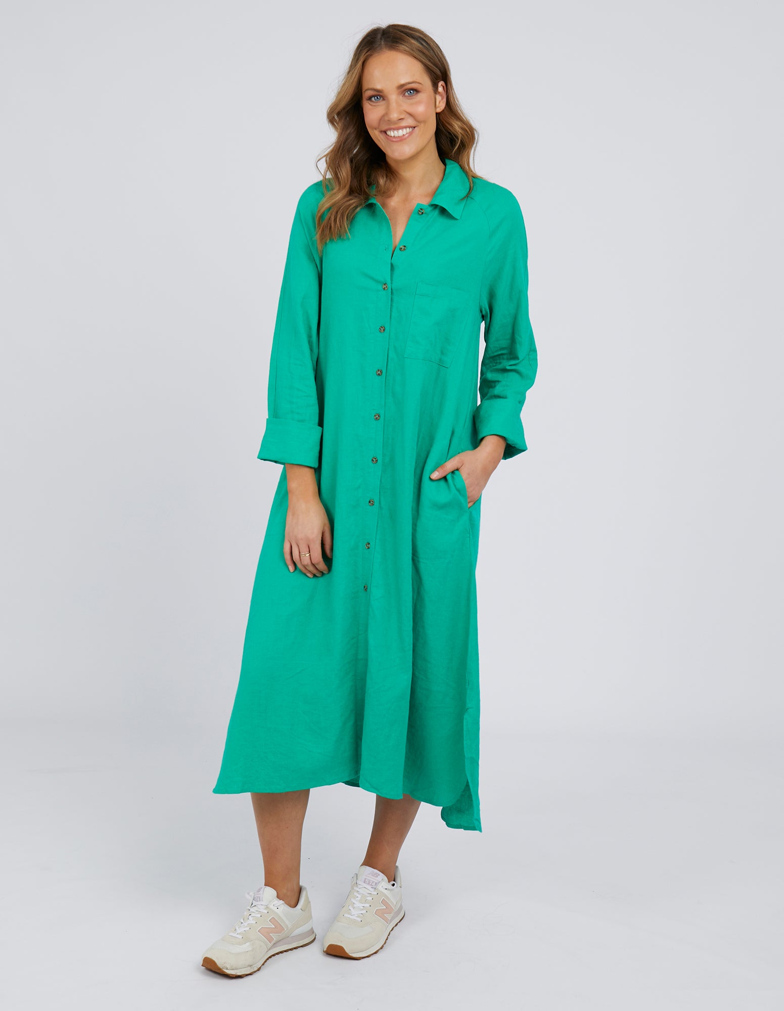 Bessie Shirt Dress Bottle Green