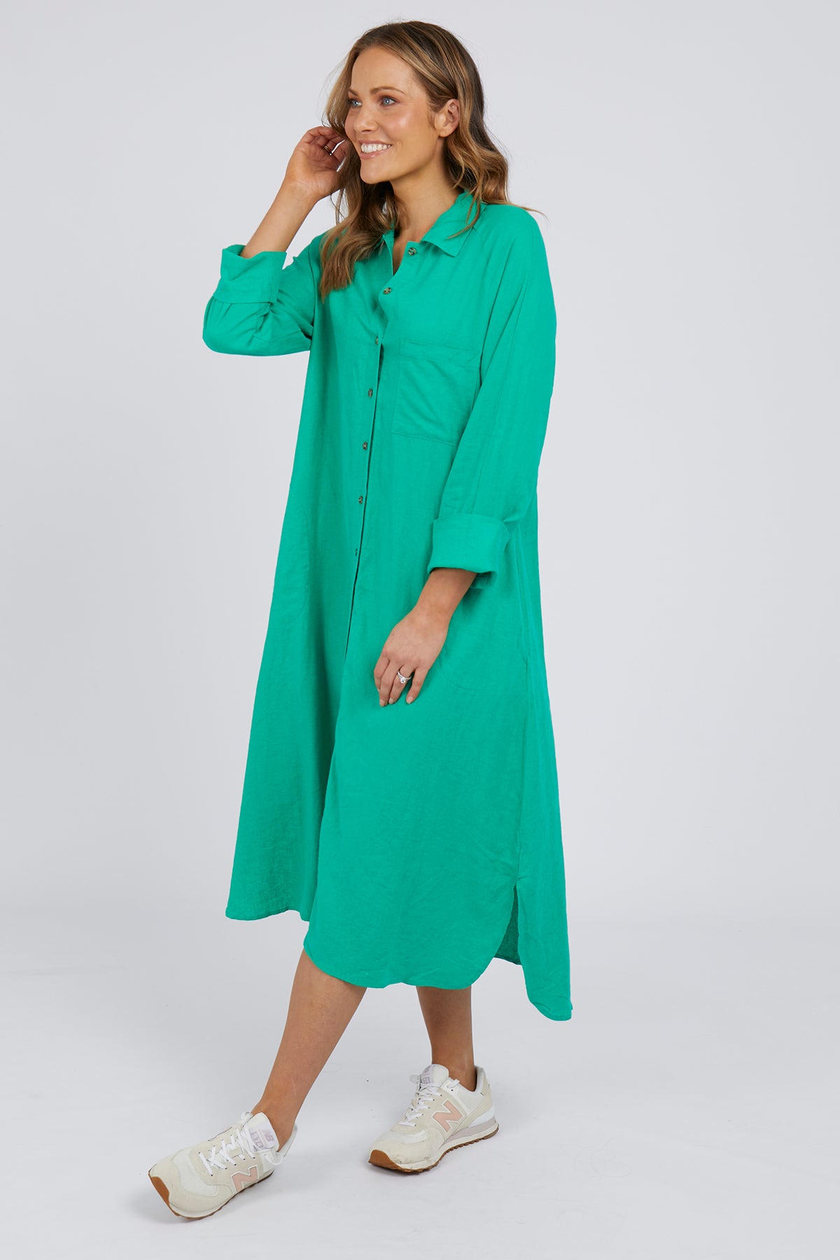 Bessie Shirt Dress Bottle Green